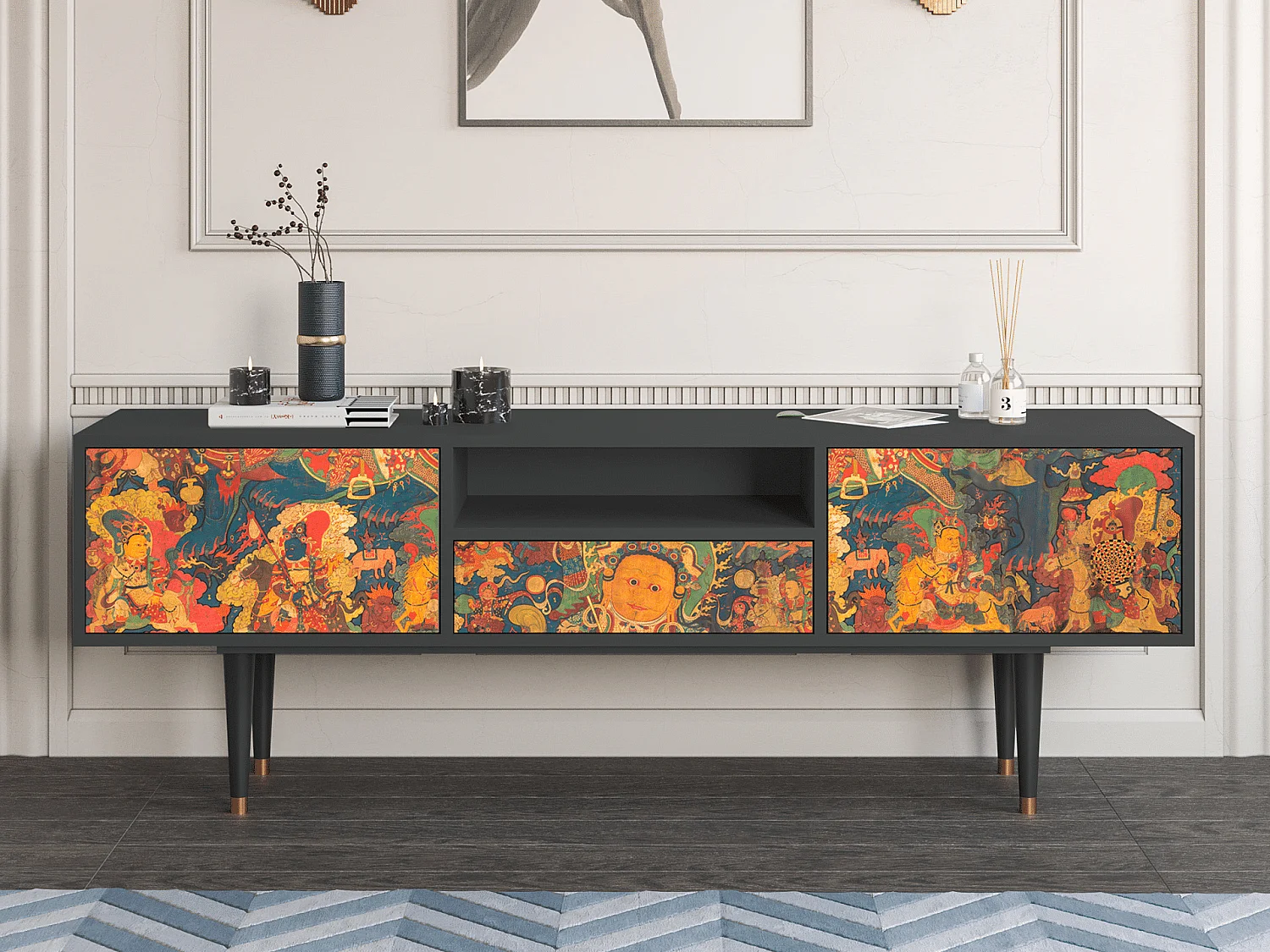 Meuble TV - 170х59х41 cm - T6 - God by Vaisravana , Anthracite