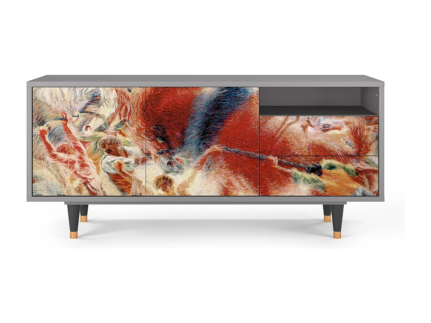 Mobile TV - 125х56х41 cm - T7 - The City Rises, Grigio