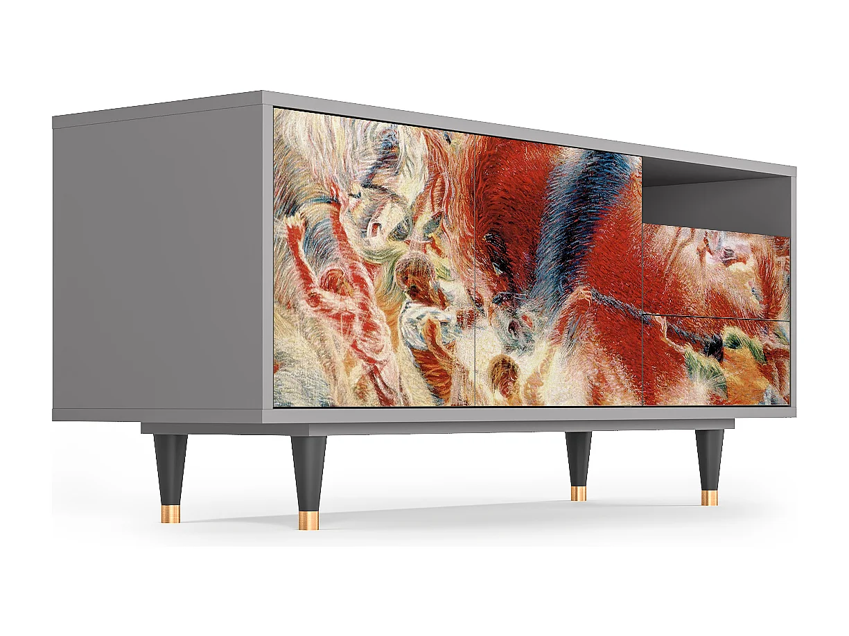 Mobile TV - 125х56х41 cm - T7 - The City Rises, Grigio