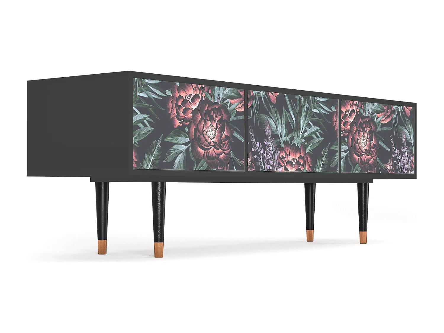 Meuble TV - 170х59х48 cm - T4 - Dark Peonies, Anthracite