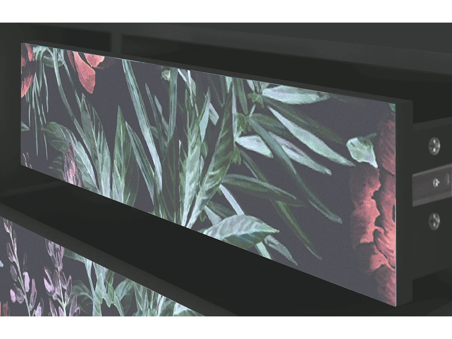 Meuble TV - 170х59х48 cm - T4 - Dark Peonies, Anthracite