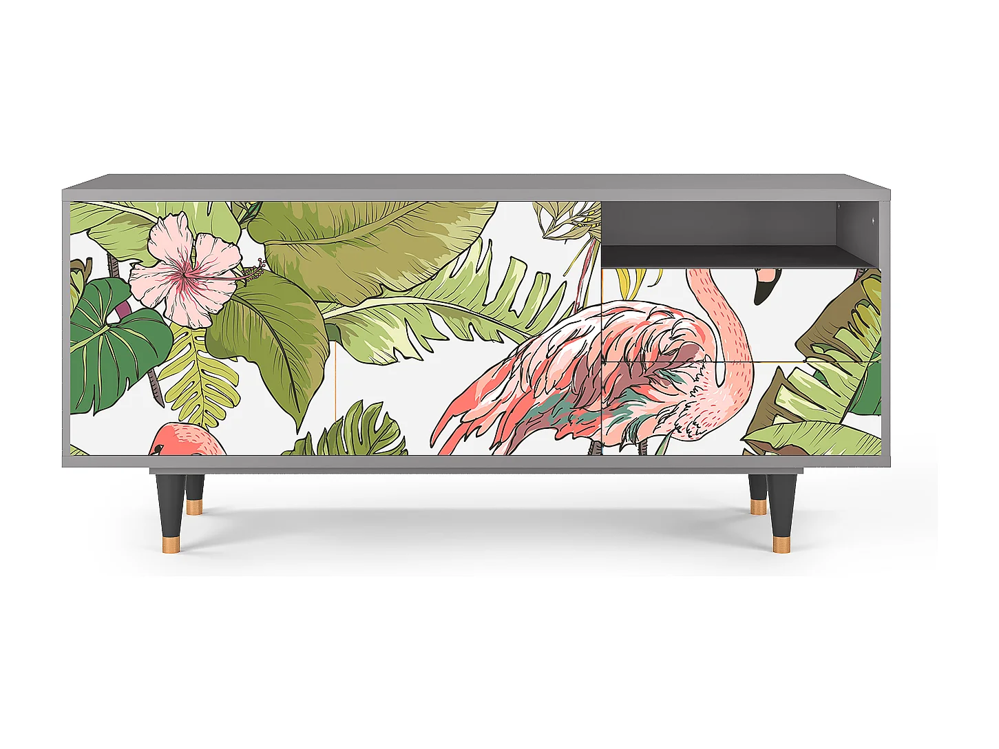 TV-Möbel - 125х56х41 cm - T7 - Sweet Flamingo, Grau