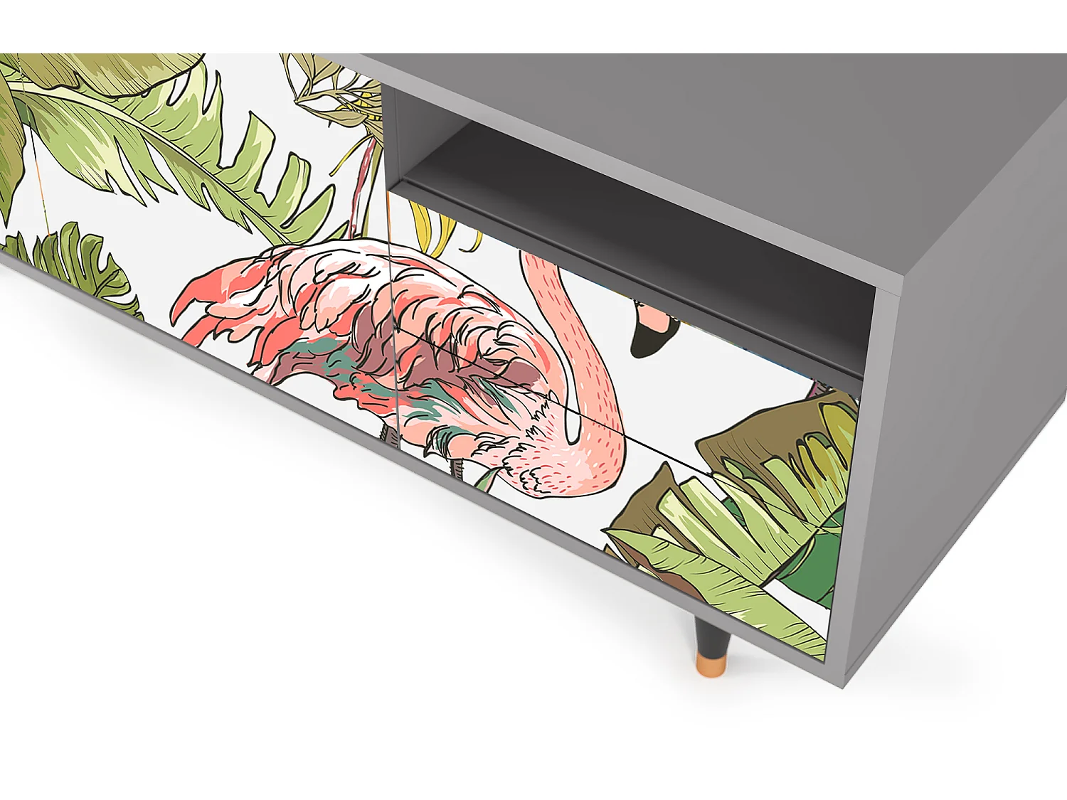 TV-Möbel - 125х56х41 cm - T7 - Sweet Flamingo, Grau