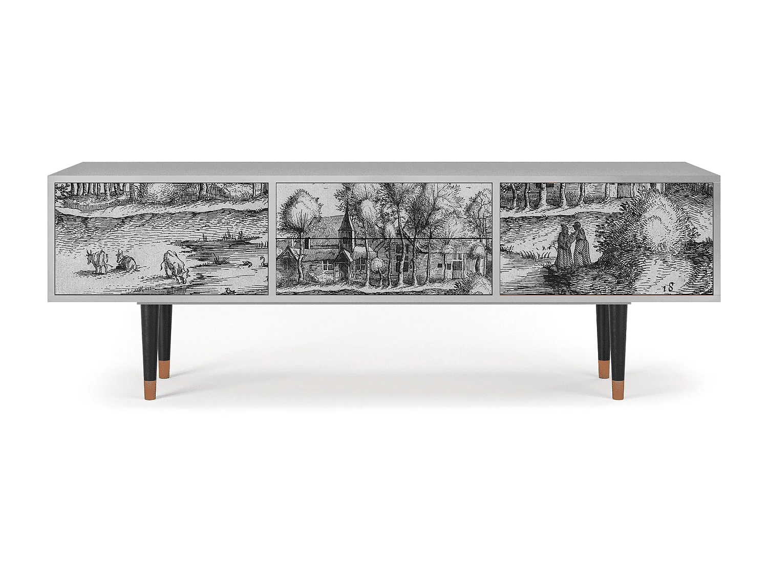 Szafka RTV - 170х59х48 cm - T4 - A Pond, Szary