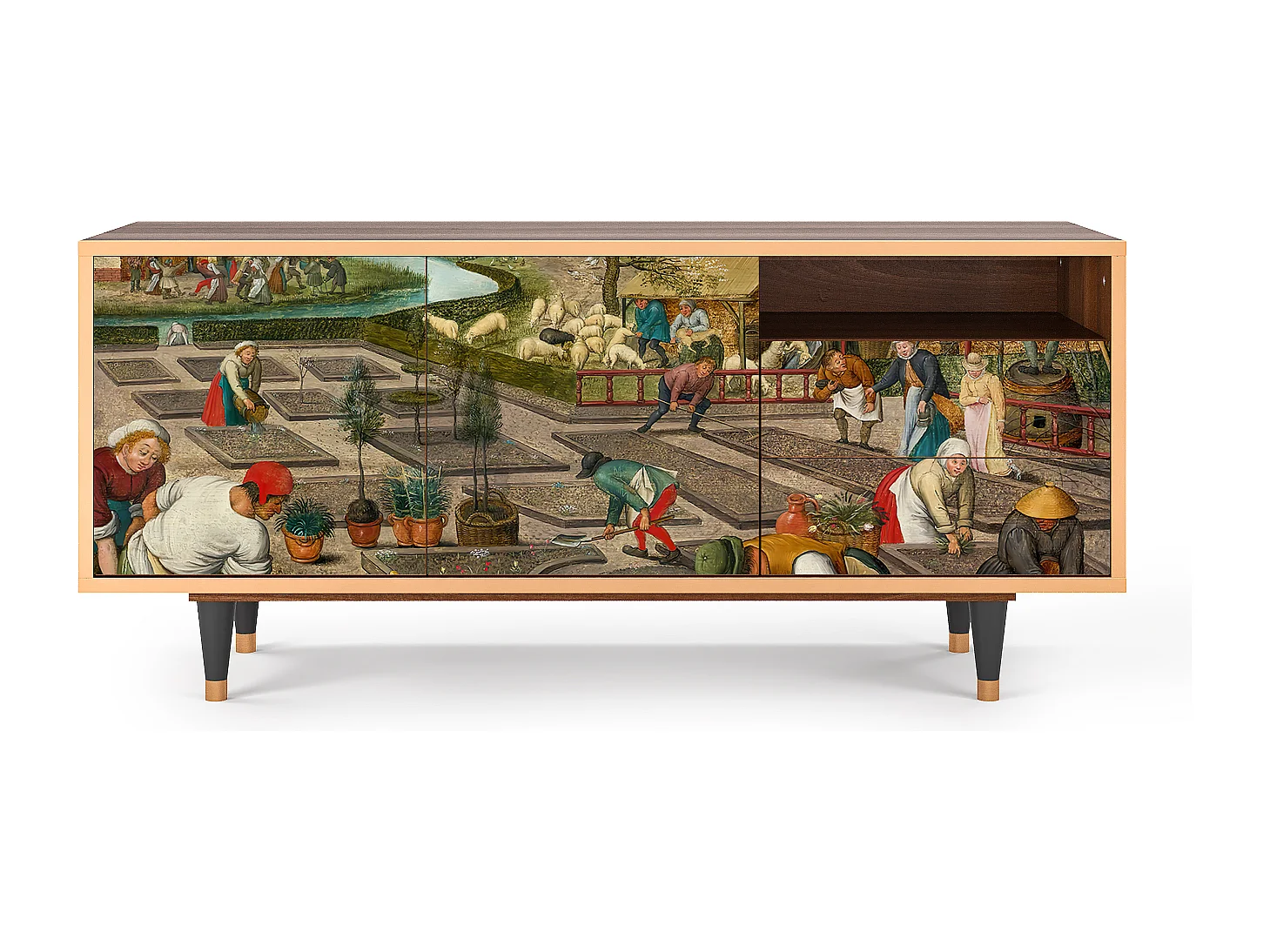 TV-Möbel - 125х56х41 cm - T7 - The Younger - Spring, Walnuss