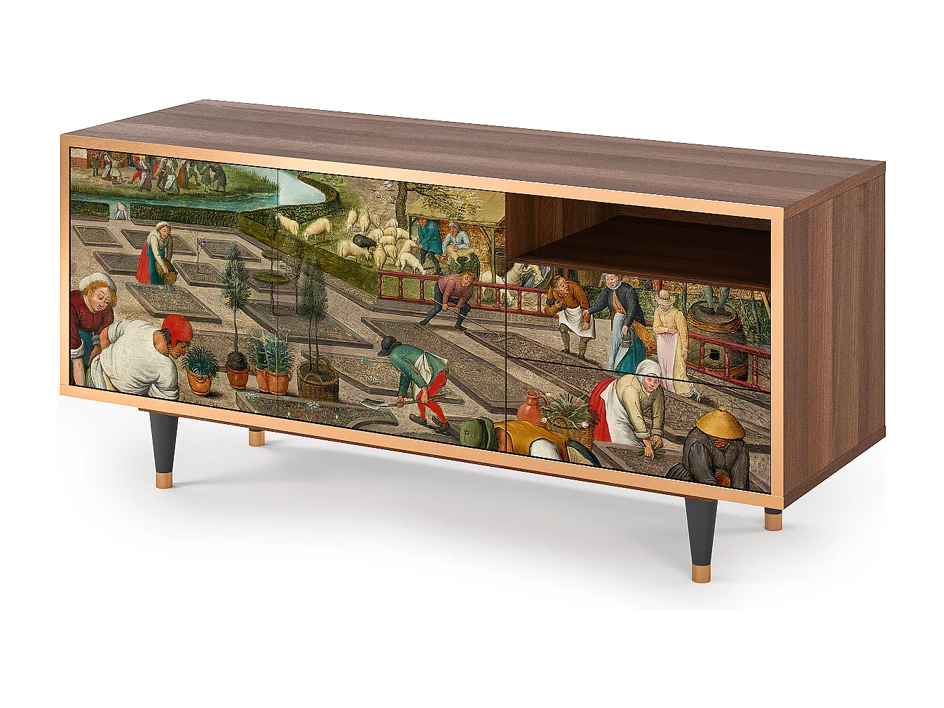 TV-Möbel - 125х56х41 cm - T7 - The Younger - Spring, Walnuss