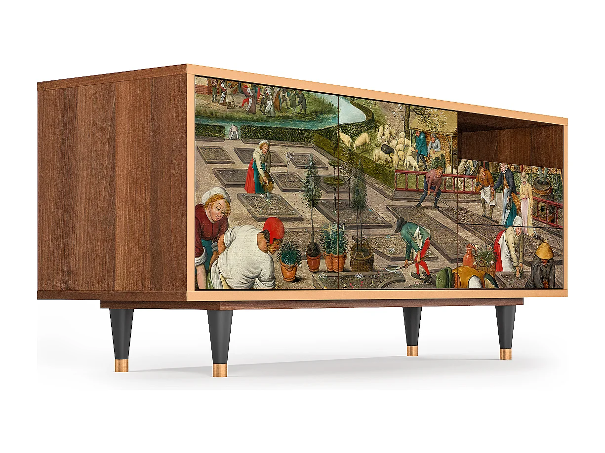 TV-Möbel - 125х56х41 cm - T7 - The Younger - Spring, Walnuss