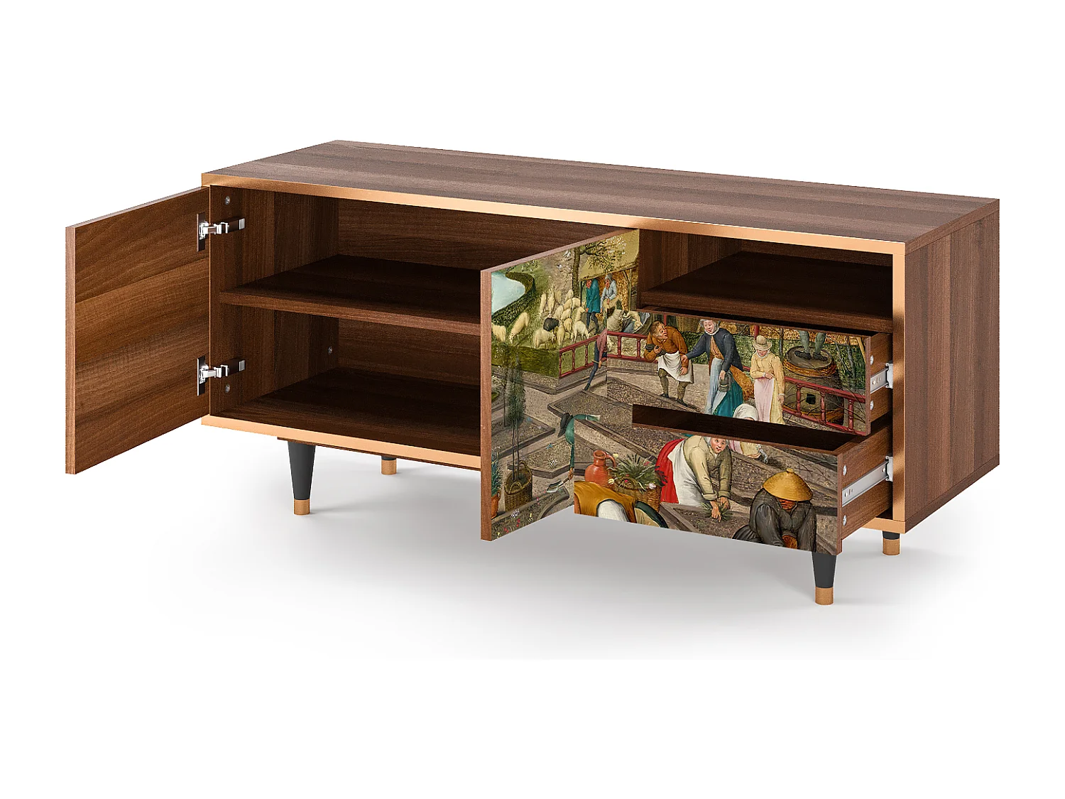 TV-Möbel - 125х56х41 cm - T7 - The Younger - Spring, Walnuss