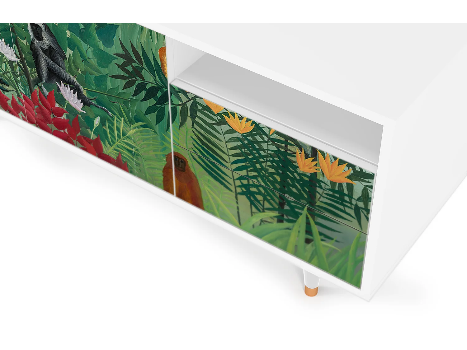 Meuble TV - 125х56х41 cm - T7 - Jungles in Paris, Blanc