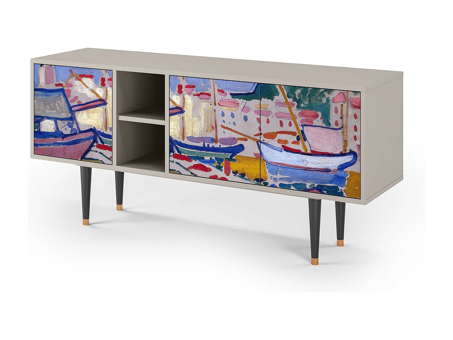 Mueble de TV - 150х69х41 cm - T5 - The Port of Collioure , Areia