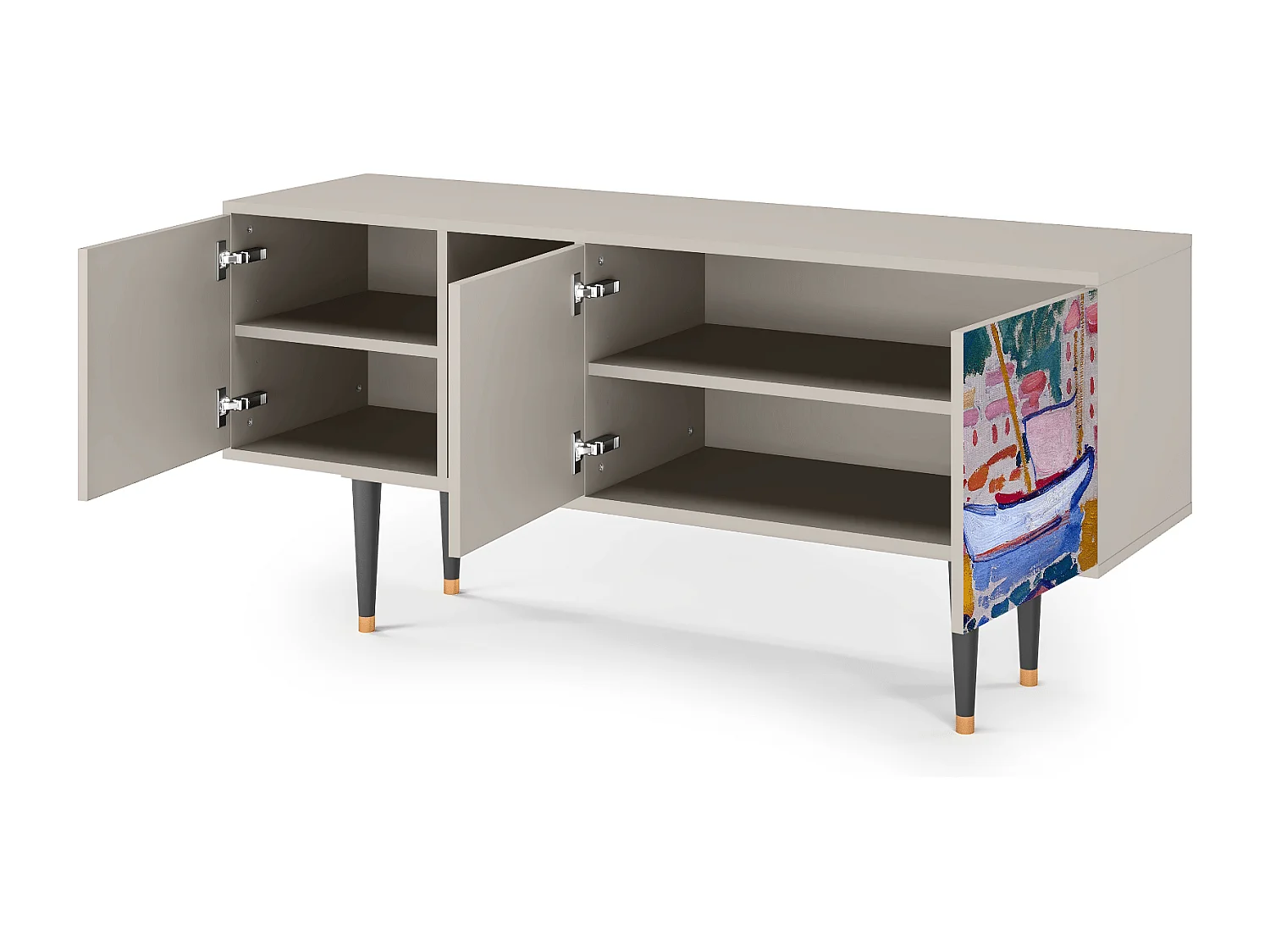 Mueble de TV - 150х69х41 cm - T5 - The Port of Collioure , Areia