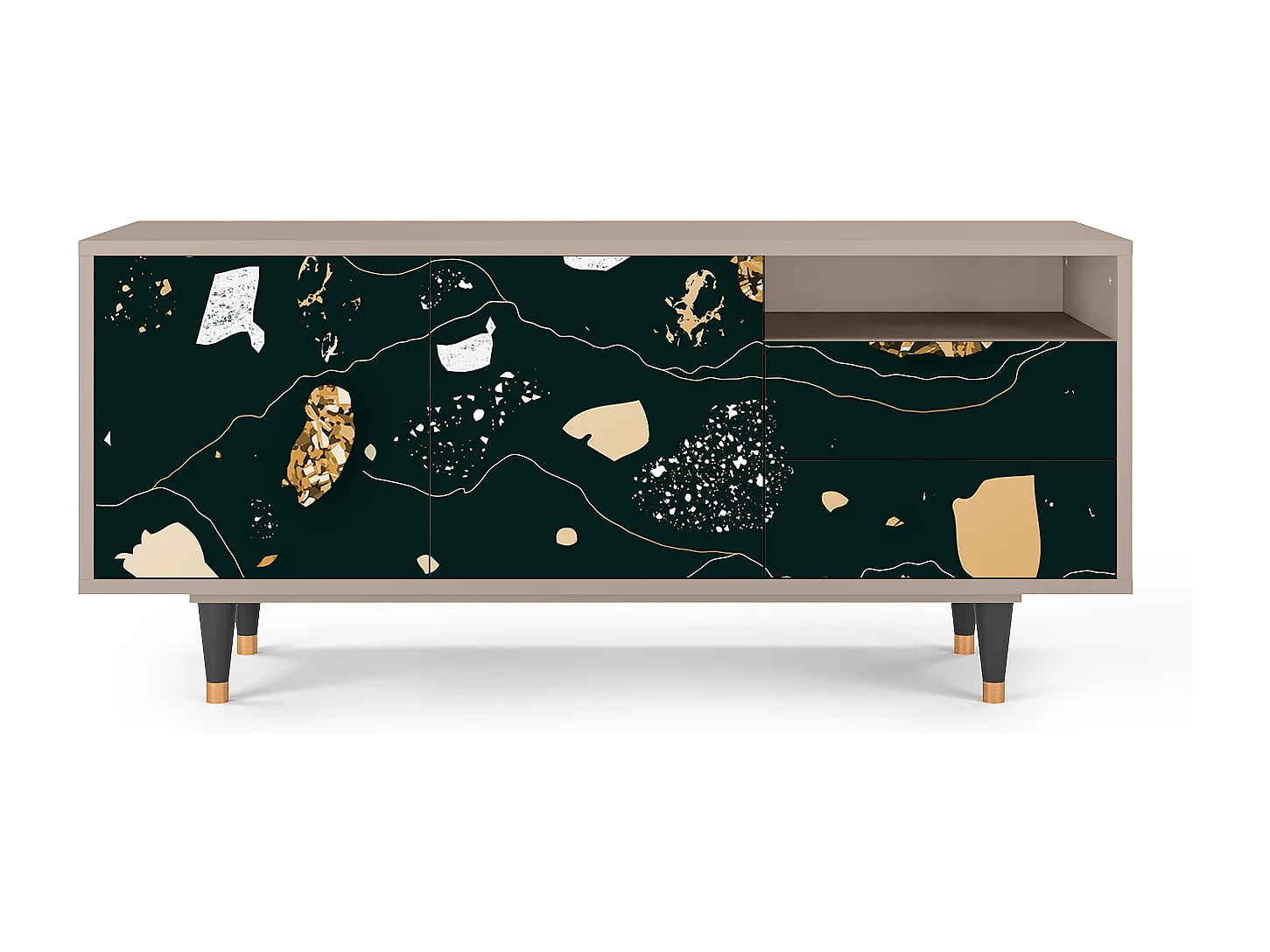 Meuble TV - 125х56х41 cm - T7 - Space Rocks, Latte