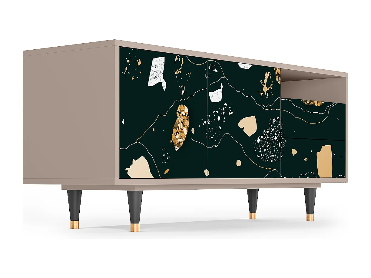 Meuble TV - 125х56х41 cm - T7 - Space Rocks, Latte