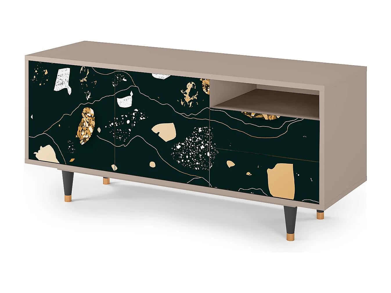 Mueble de TV - 125х56х41 cm - T7 - Space Rocks, Latte