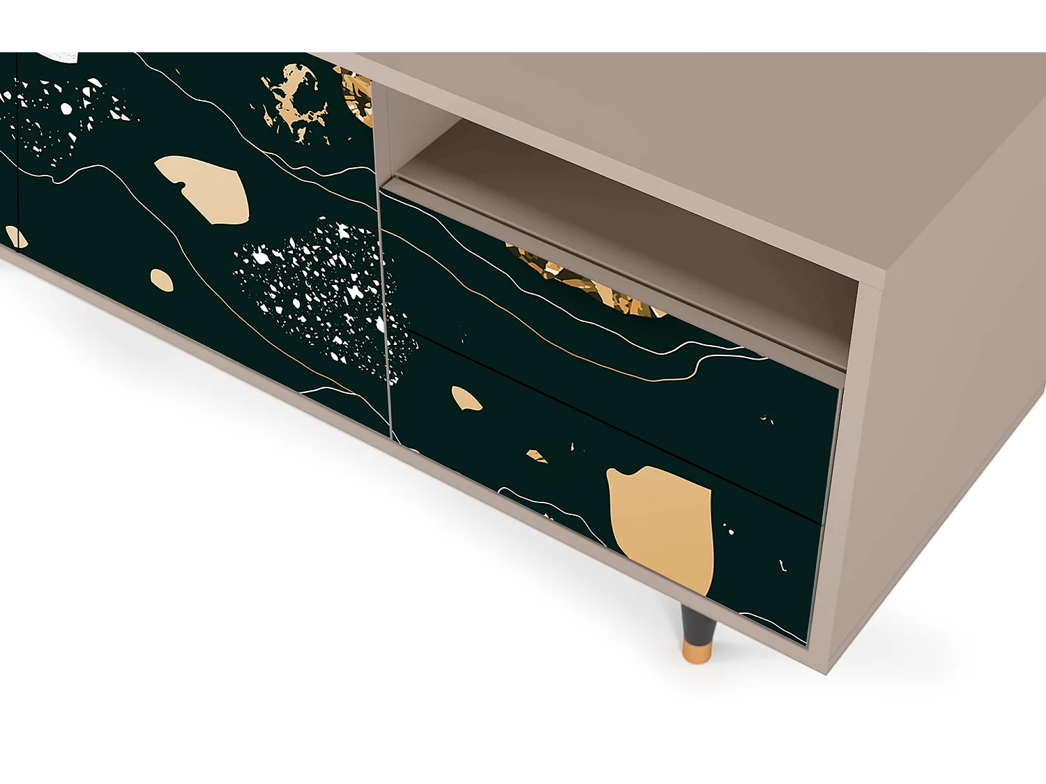 Mueble de TV - 125х56х41 cm - T7 - Space Rocks, Latte