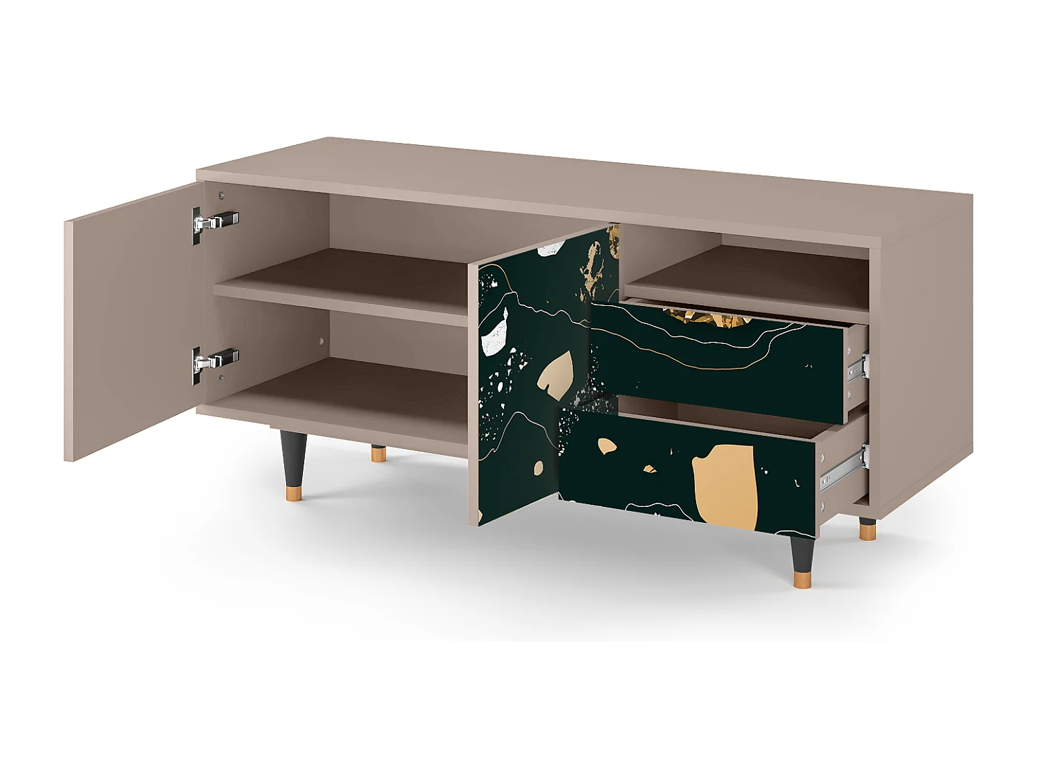 Mueble de TV - 125х56х41 cm - T7 - Space Rocks, Latte