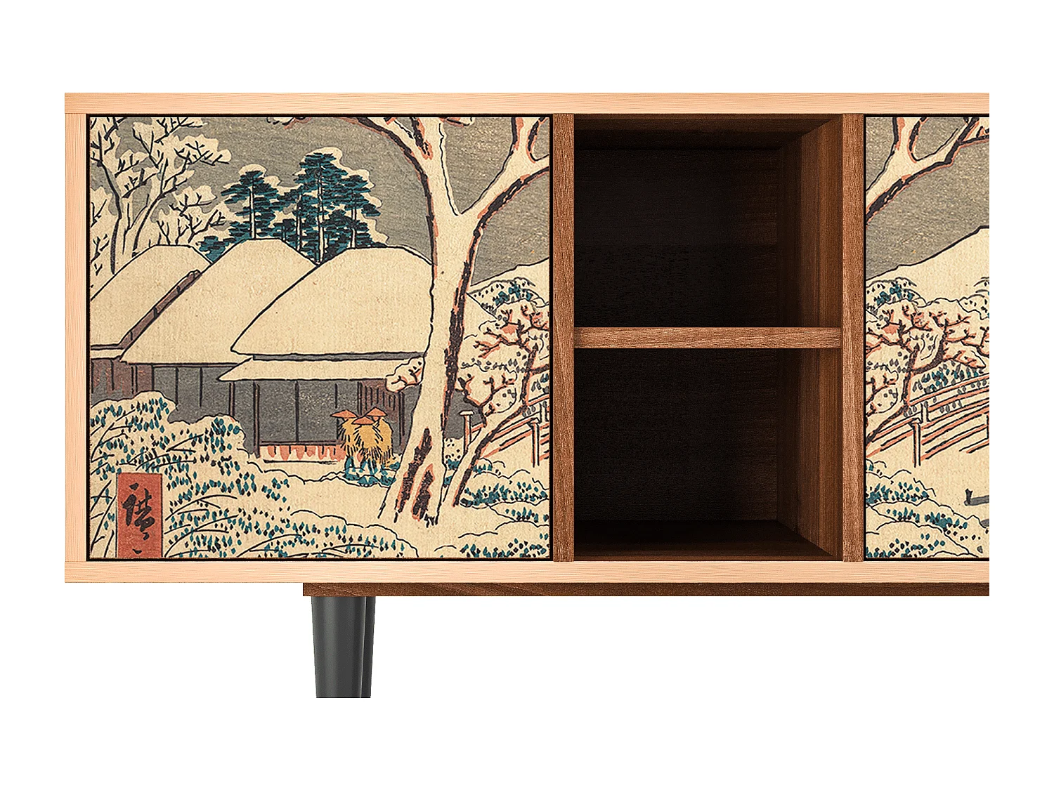 Meuble TV - 150х69х41 cm - T5 - Katabira River, Noyer