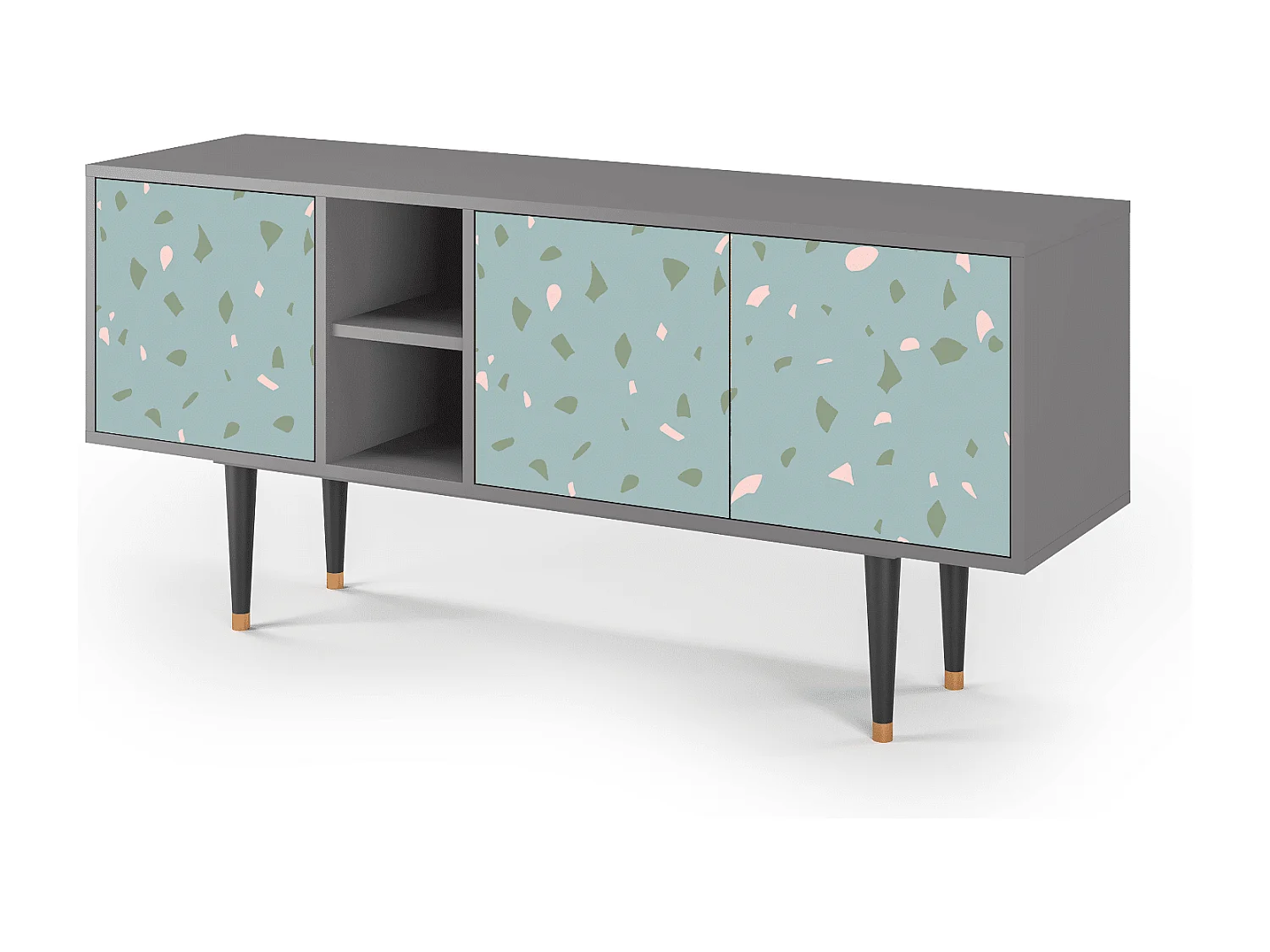 Szafka RTV - 150х69х41 cm - T5 - Blue Drops, Szary