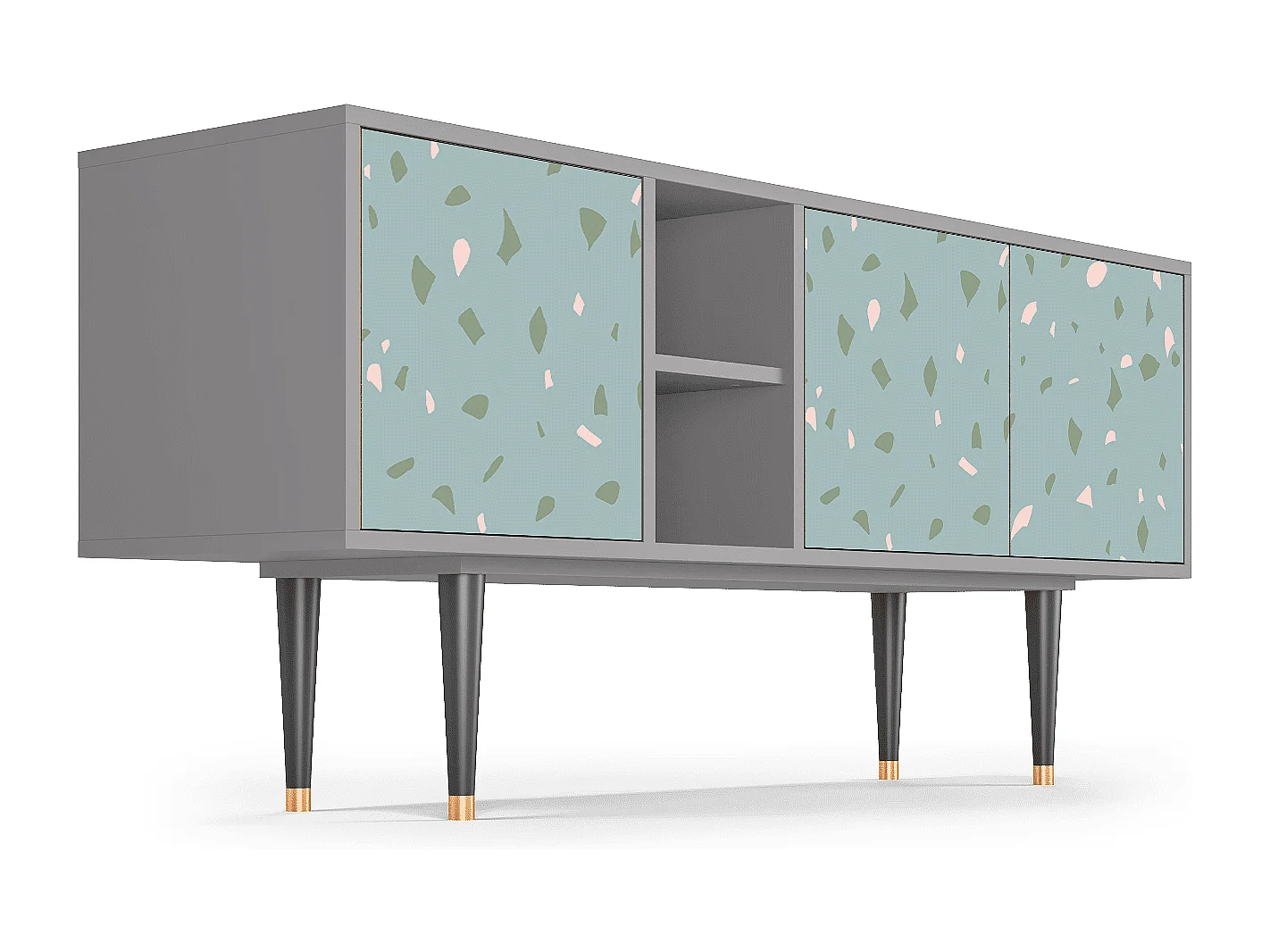 Szafka RTV - 150х69х41 cm - T5 - Blue Drops, Szary