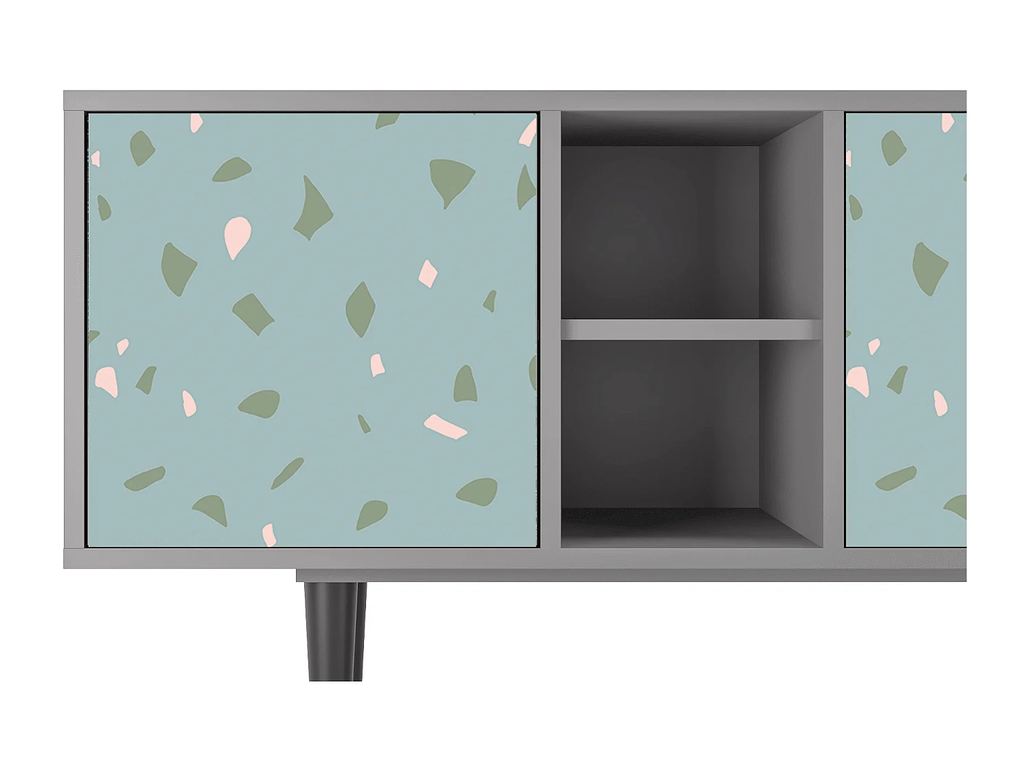 Szafka RTV - 150х69х41 cm - T5 - Blue Drops, Szary