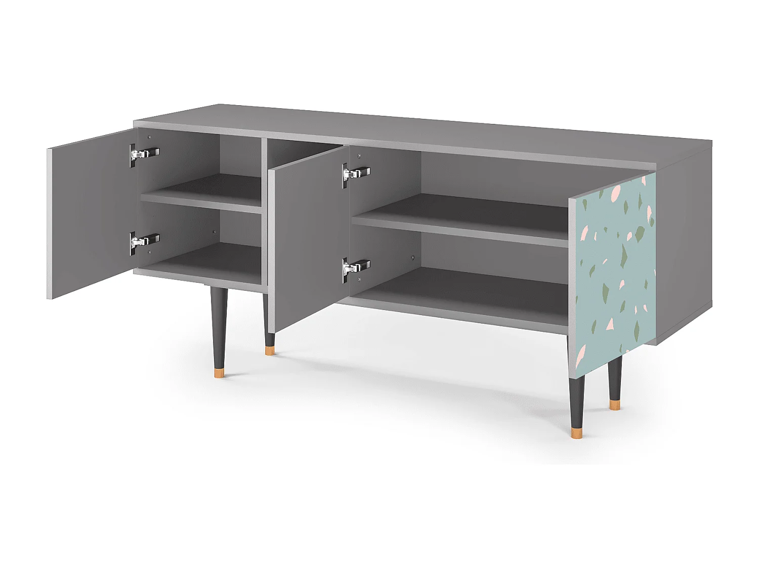 Meuble TV - 150х69х41 cm - T5 - Blue Drops, Gris