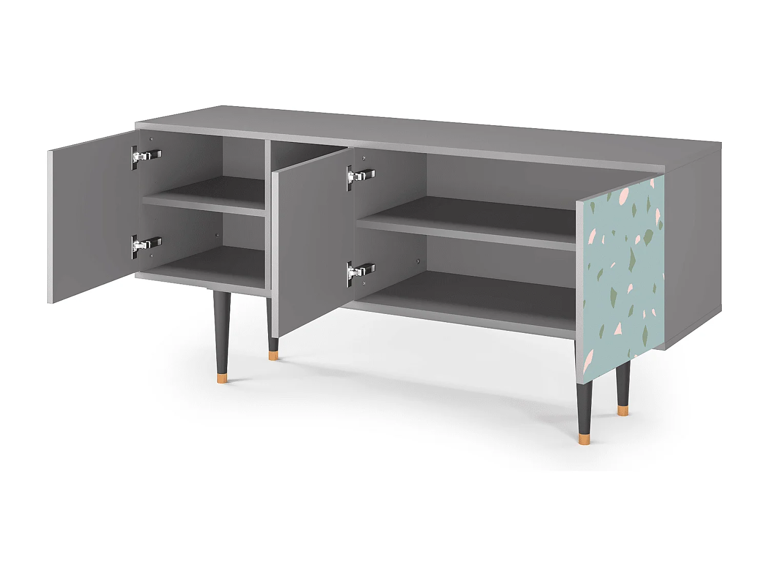 Meuble TV - 150х69х41 cm - T5 - Blue Drops, Gris