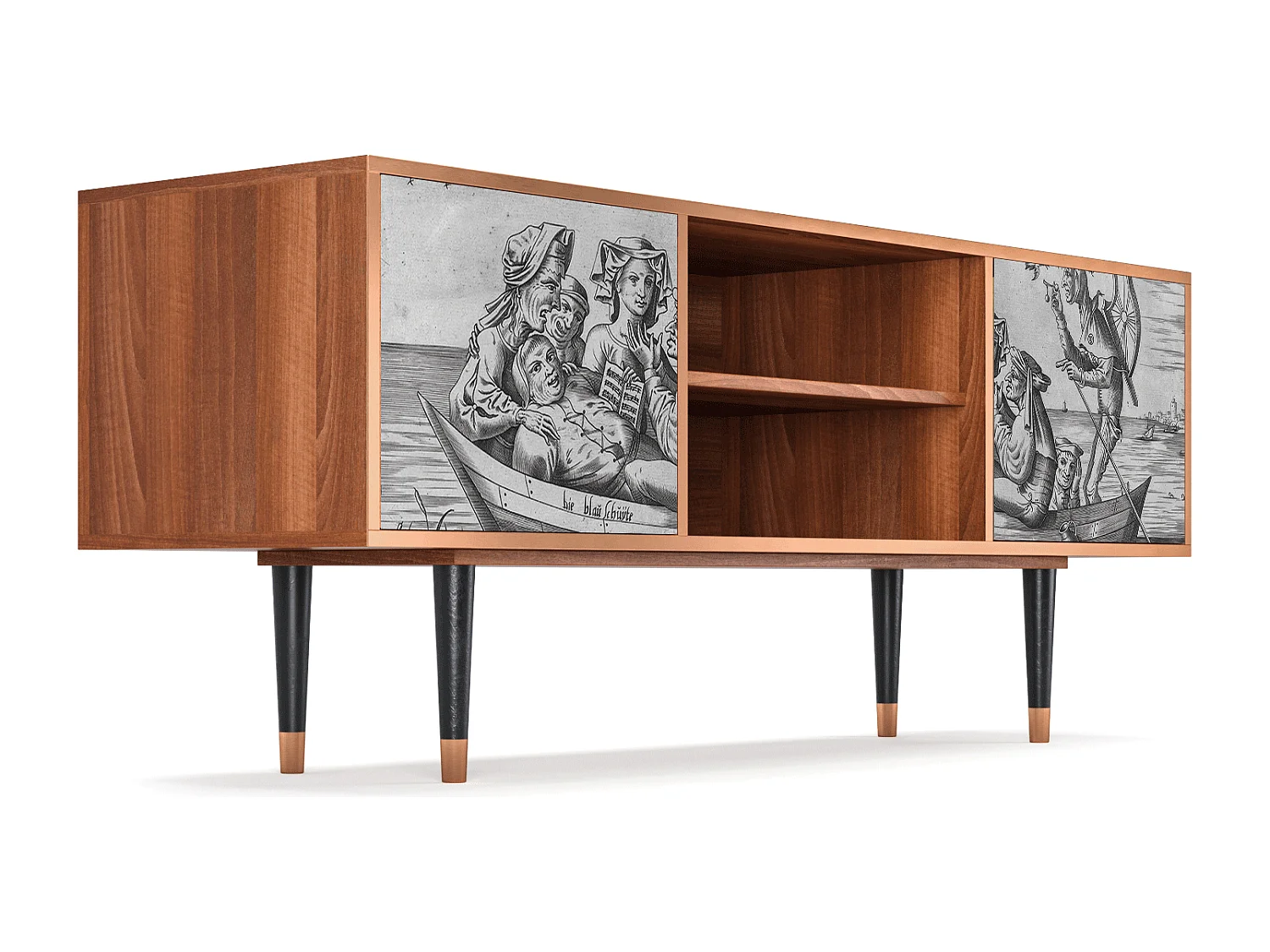 Meuble TV - 170х69х48 cm - T2 - Blau Schuyte, Noyer