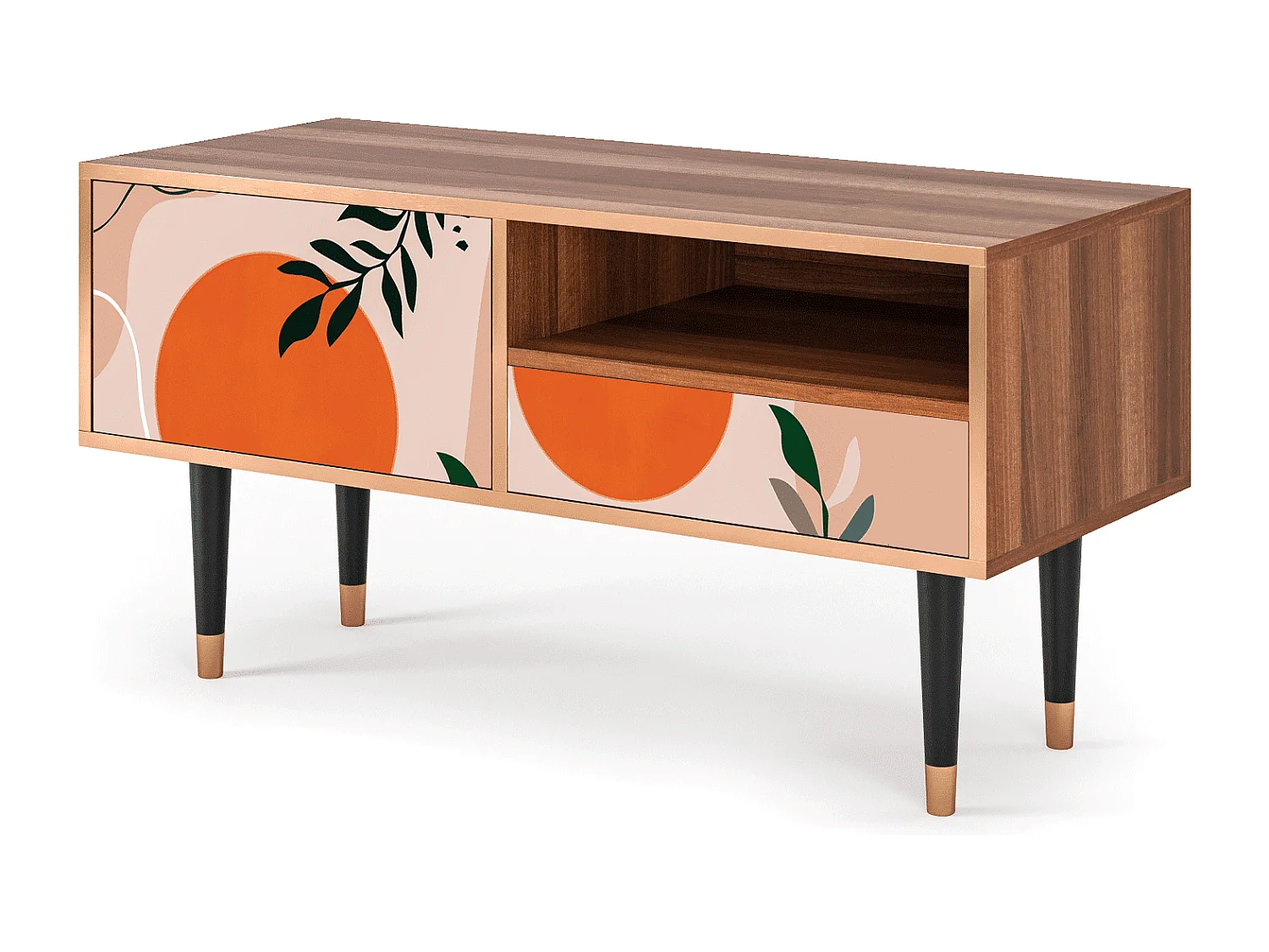 Meuble TV - 115х59х48 cm - T3 - Artwork, Noyer