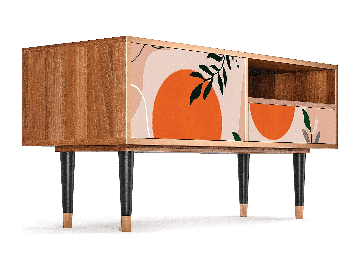 Meuble TV - 115х59х48 cm - T3 - Artwork, Noyer