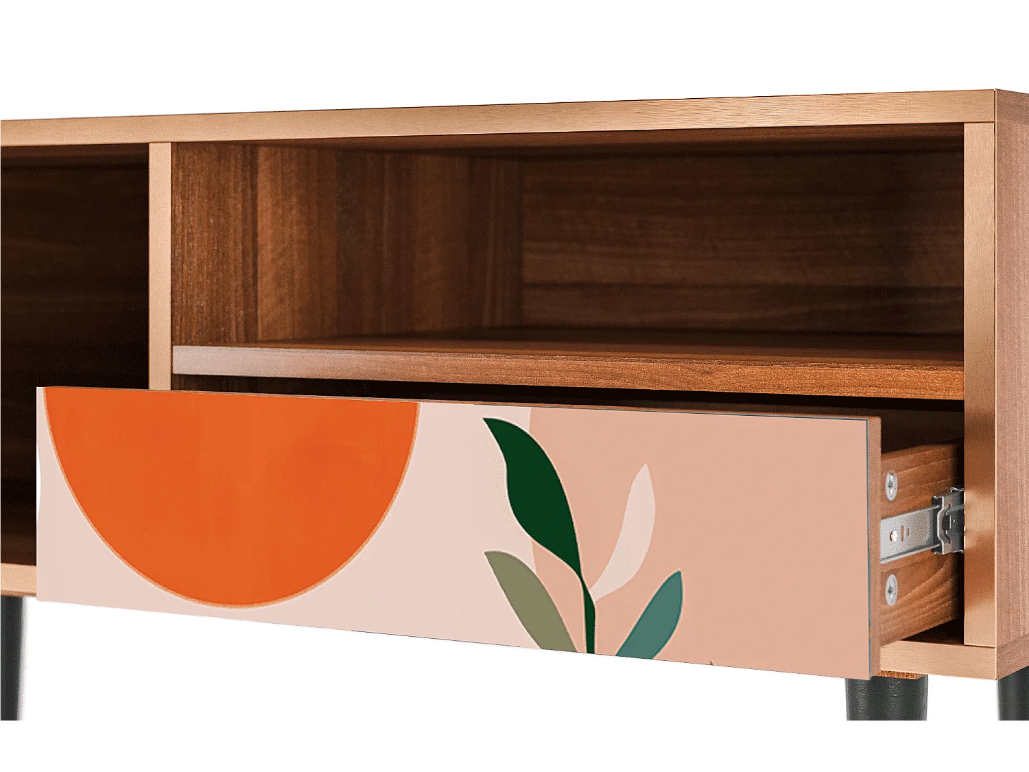 Meuble TV - 115х59х48 cm - T3 - Artwork, Noyer