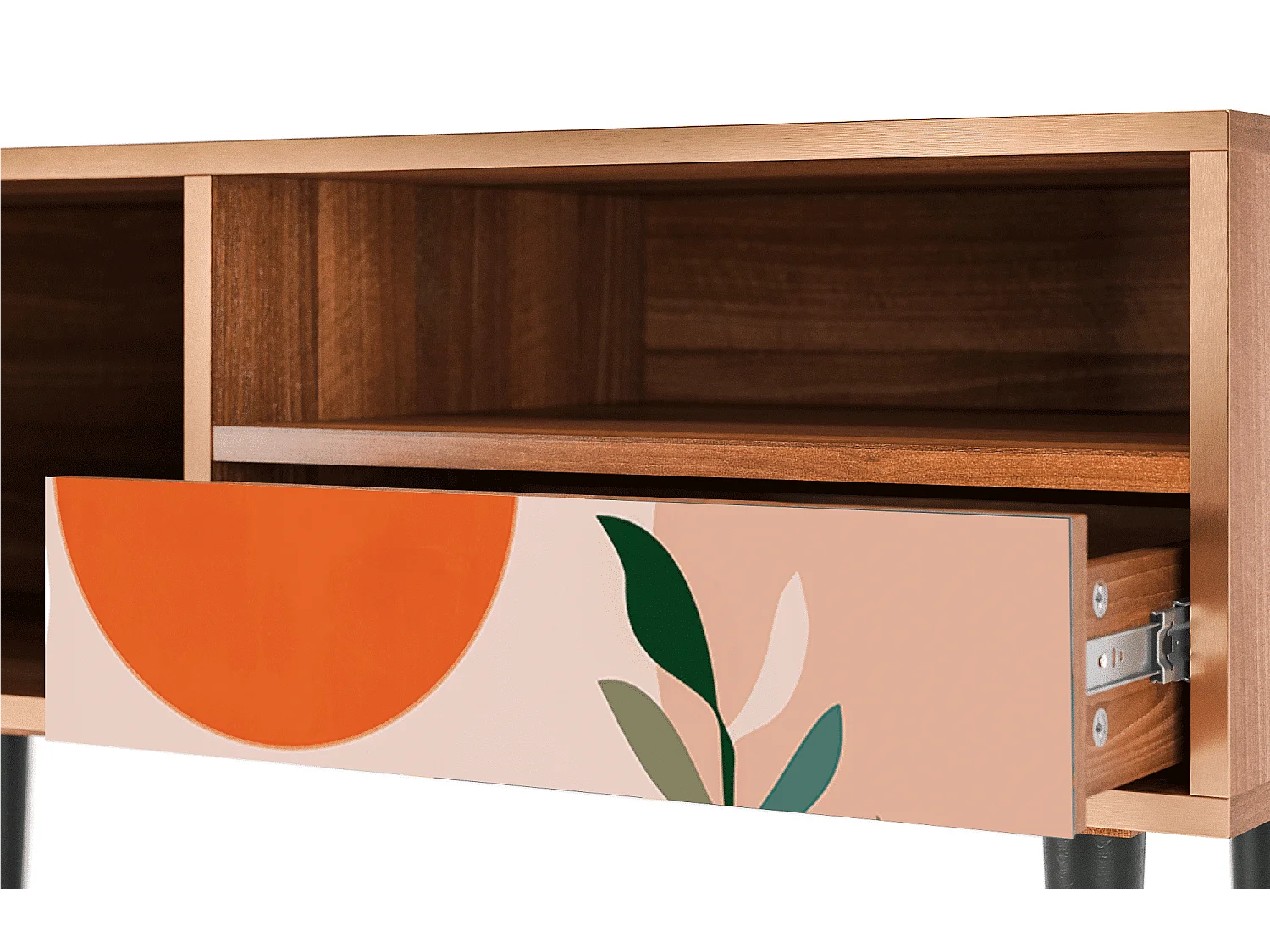 Meuble TV - 115х59х48 cm - T3 - Artwork, Noyer