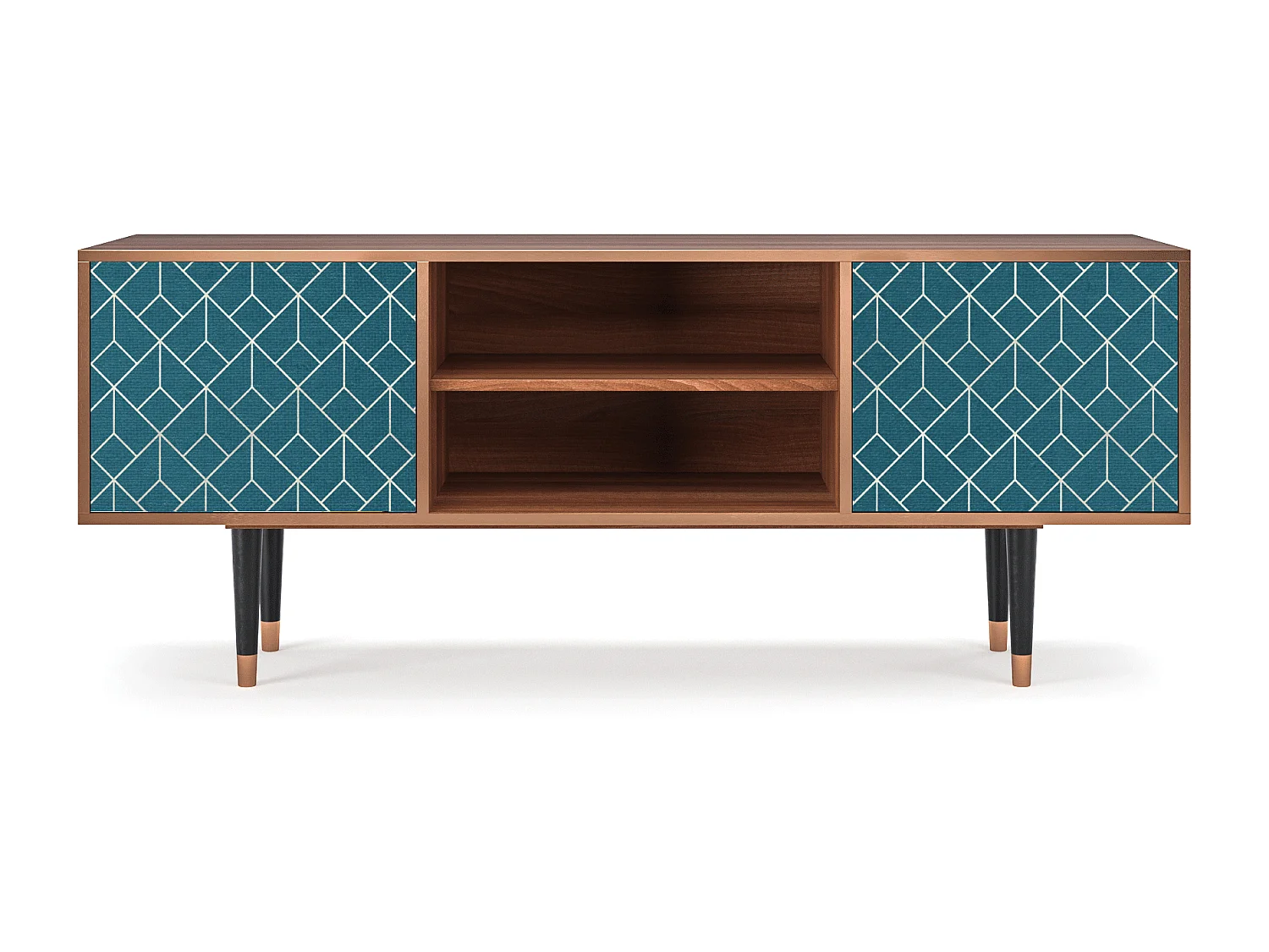 Mobile TV - 170х69х48 cm - T2 - Turquoise Geometry, Noce