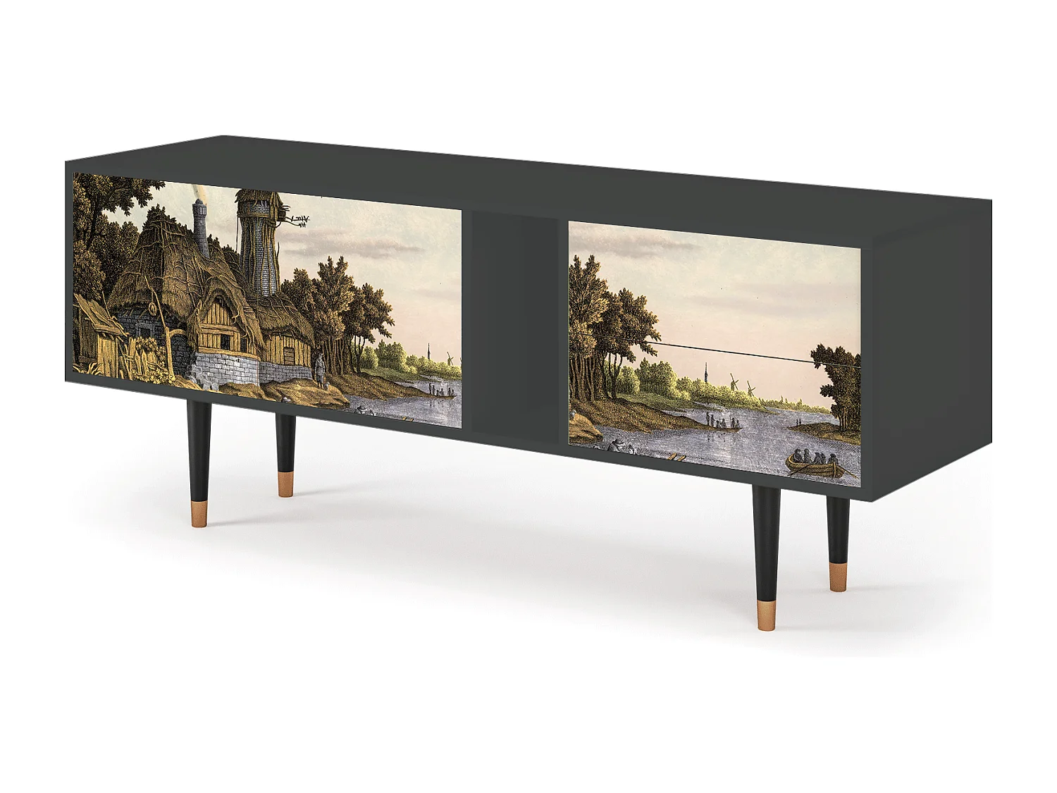 Meuble TV - 170х69х48 cm - T1 - Mill along a River, Anthracite