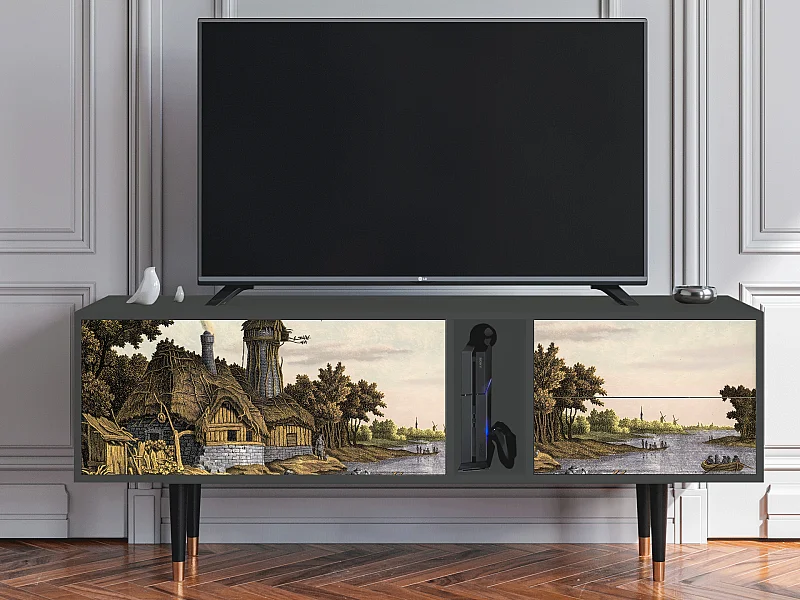 TV-Möbel - 170х69х48 cm - T1 - Mill along a River, Anthrazit