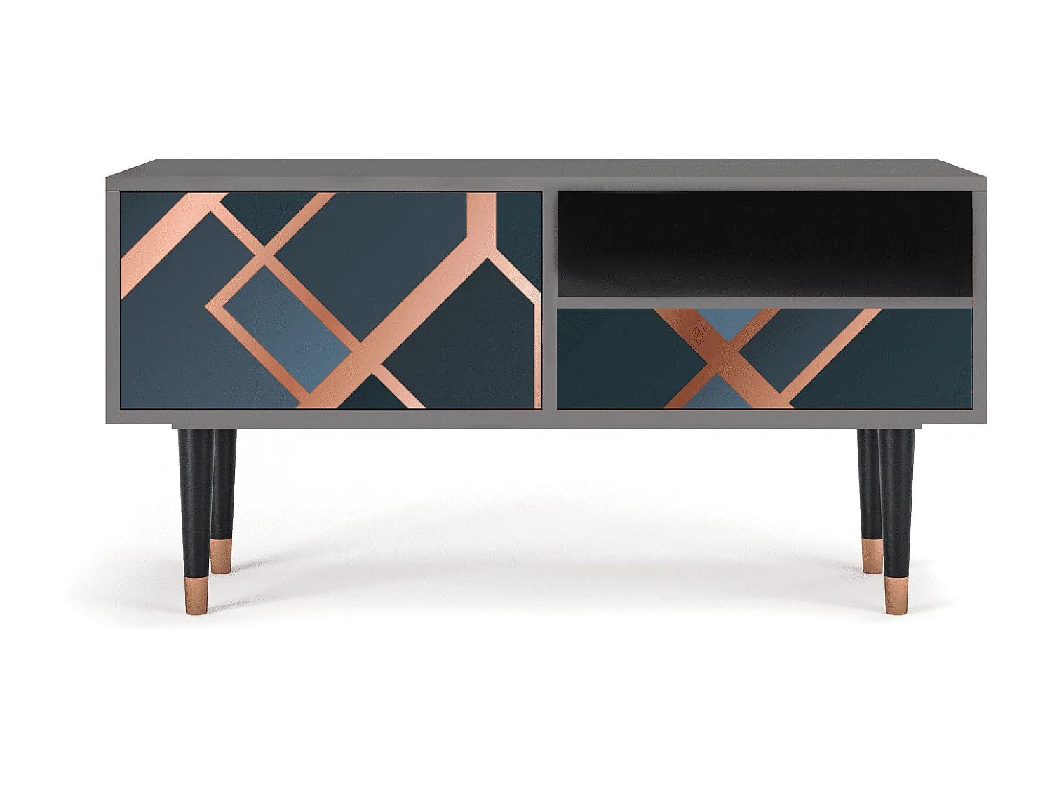 Meuble TV - 115х59х48 cm - T3 - Ashy 1920', Gris