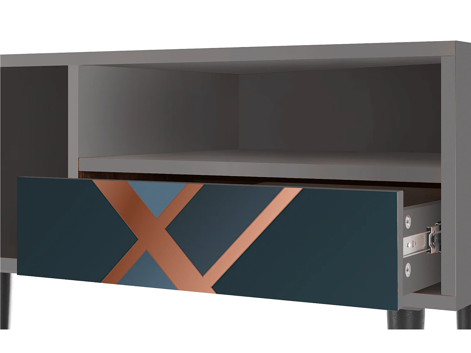 Meuble TV - 115х59х48 cm - T3 - Ashy 1920', Gris