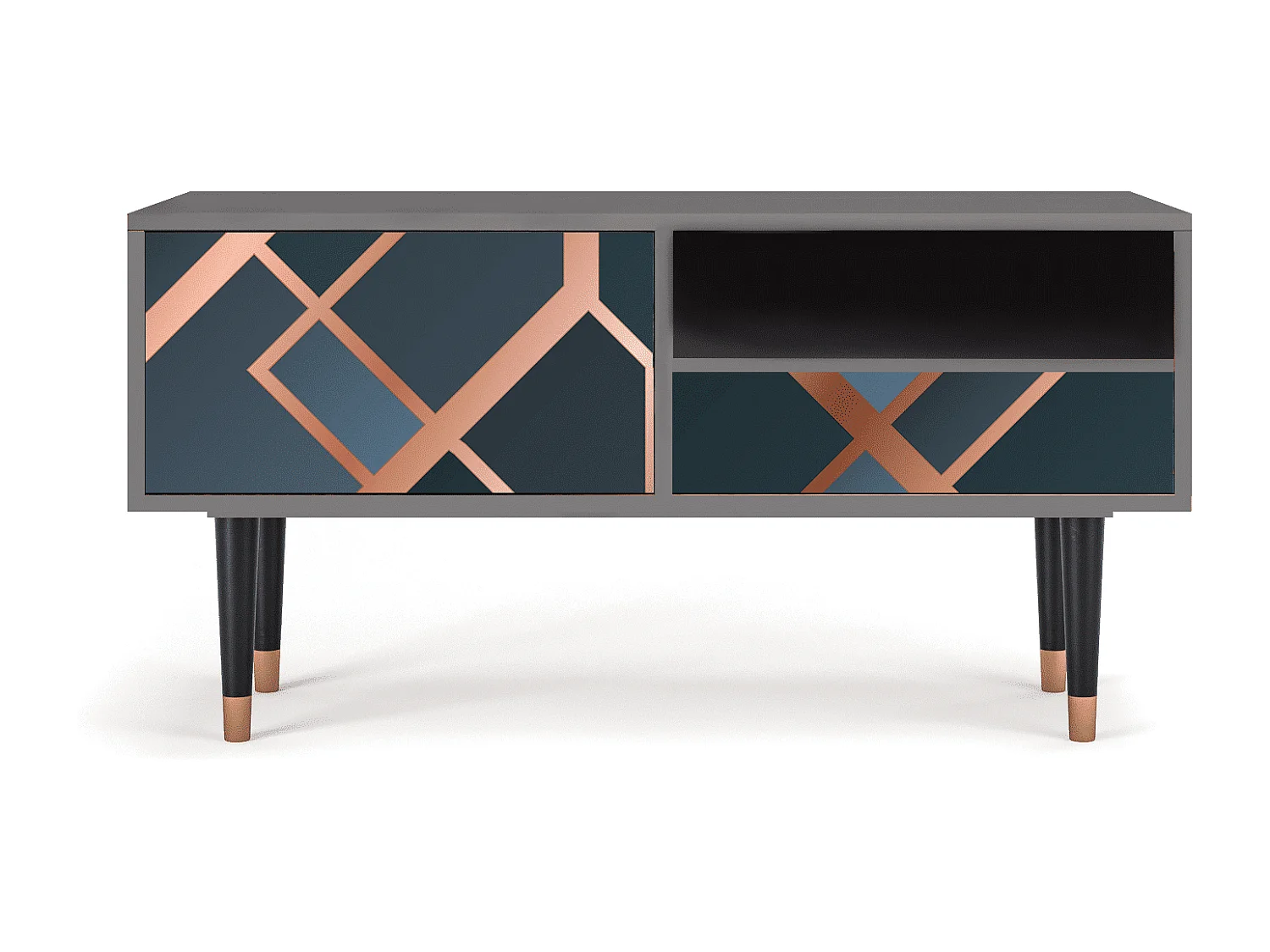 Meuble TV - 115х59х48 cm - T3 - Ashy 1920', Gris