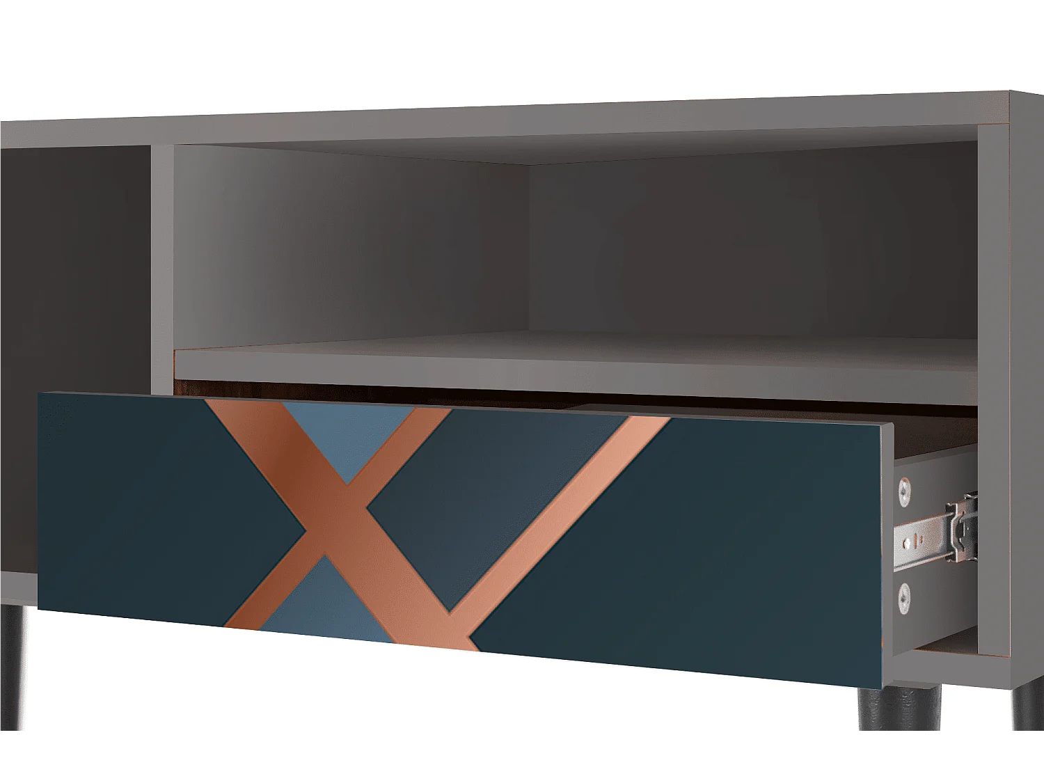 Meuble TV - 115х59х48 cm - T3 - Ashy 1920', Gris