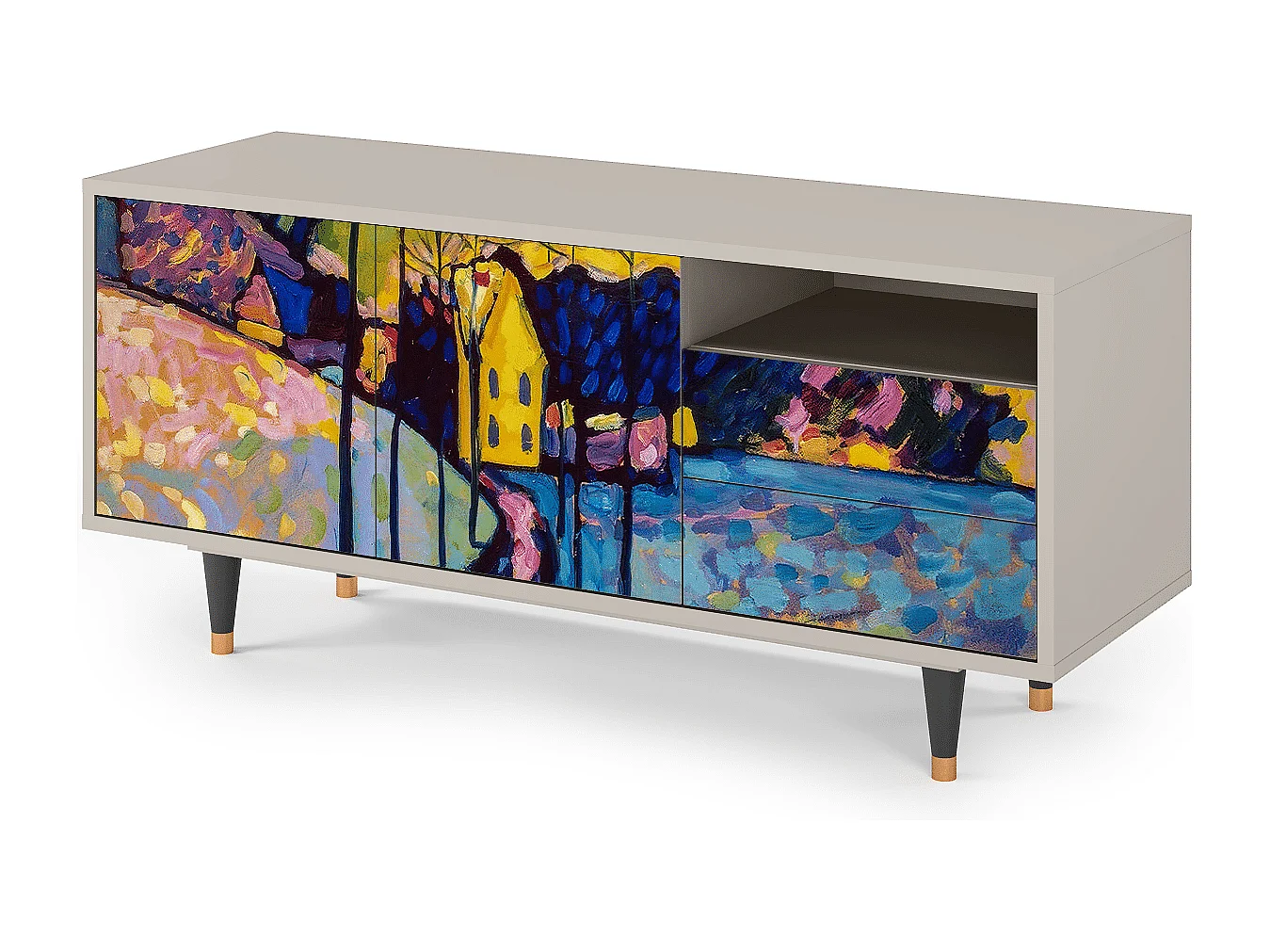 Mueble de TV - 125х56х41 cm - T7 - Winter Landscape, Areia