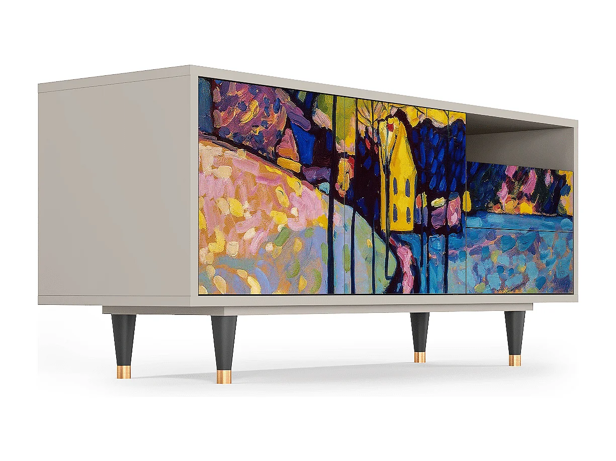 Mueble de TV - 125х56х41 cm - T7 - Winter Landscape, Areia