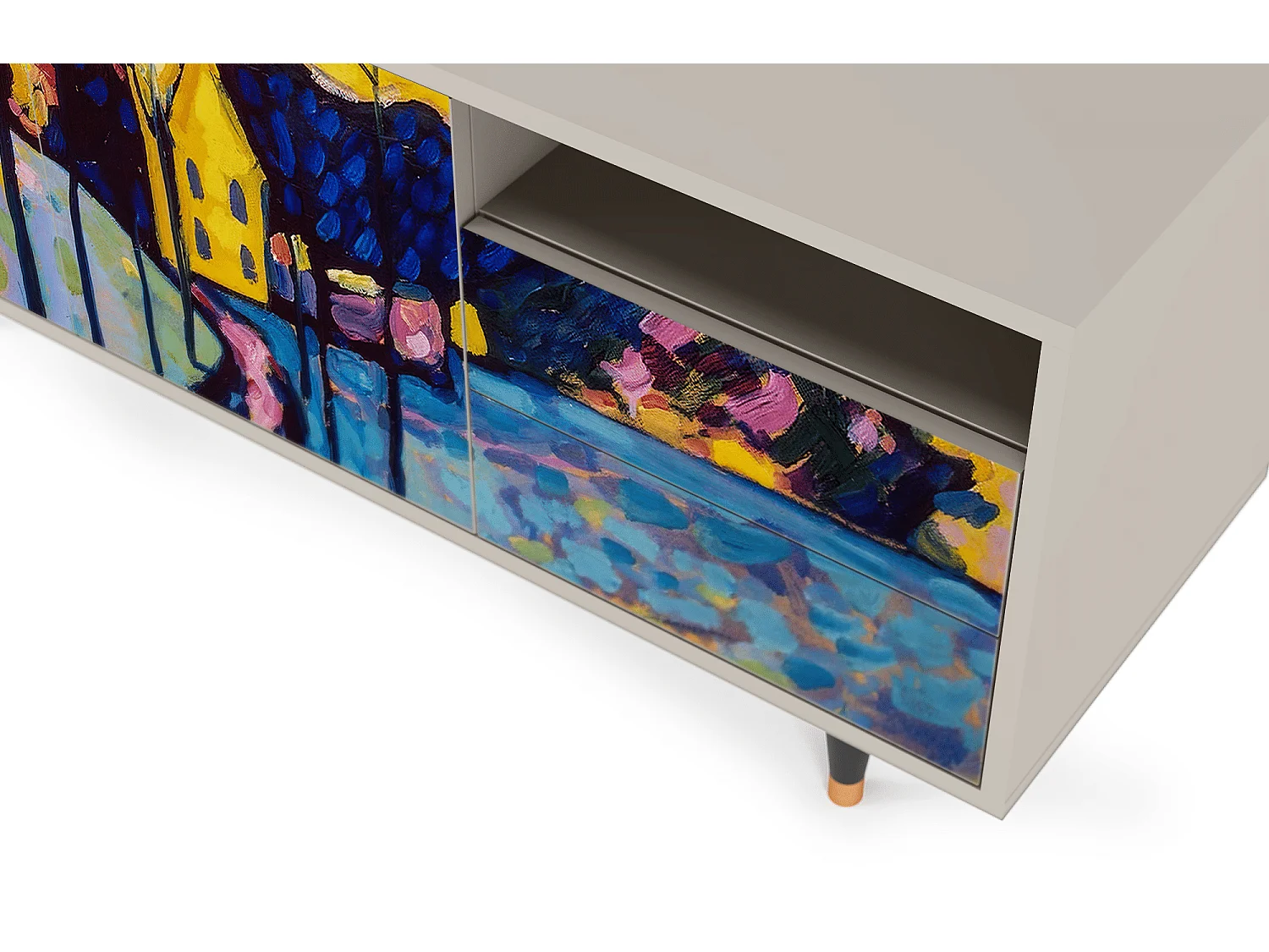 Mueble de TV - 125х56х41 cm - T7 - Winter Landscape, Areia