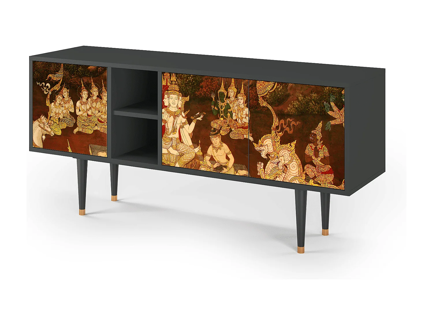 Szafka RTV - 150х69х41 cm - T5 - The Creation of Adam, Antracyt