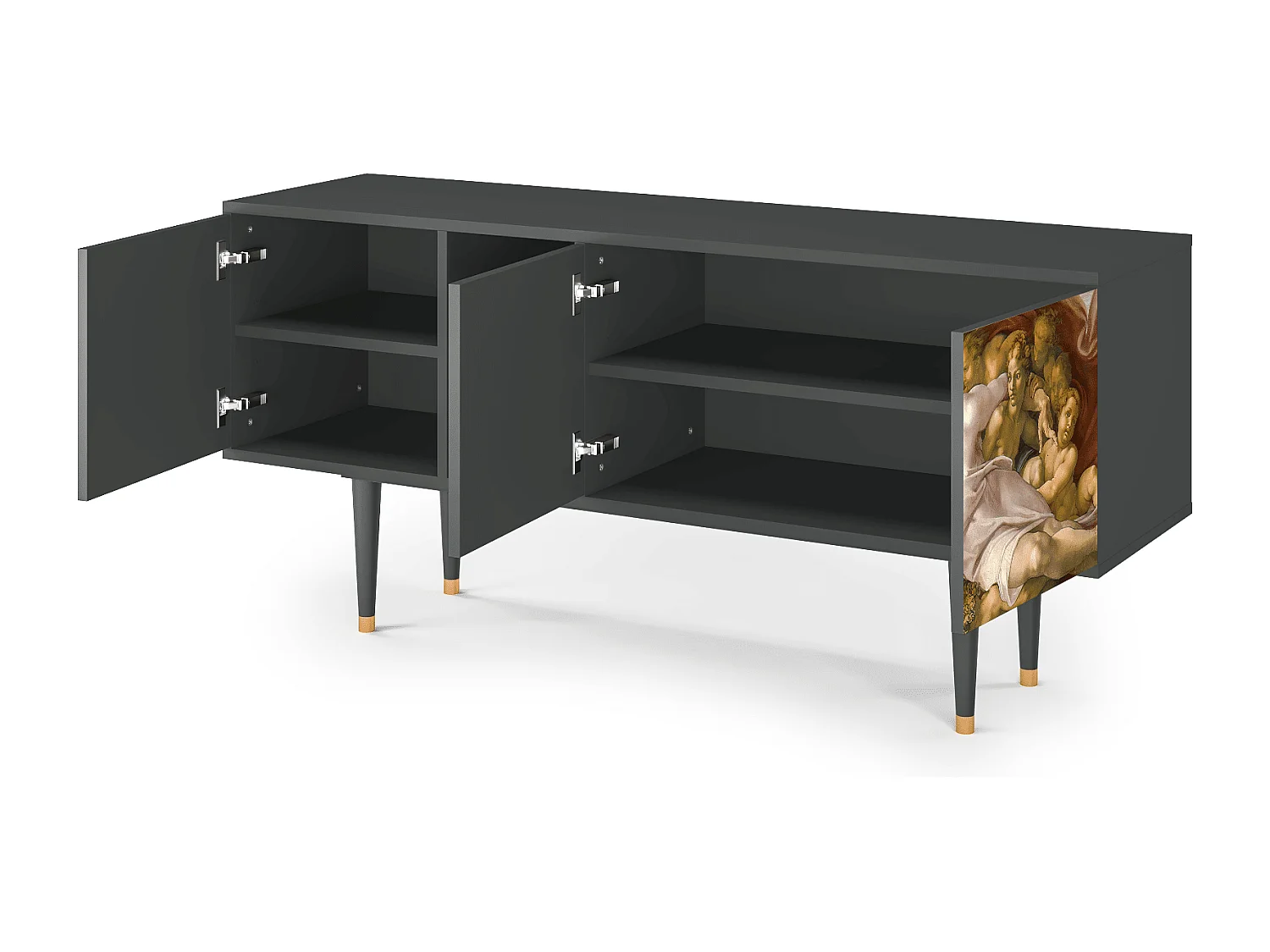 Szafka RTV - 150х69х41 cm - T5 - The Creation of Adam, Antracyt