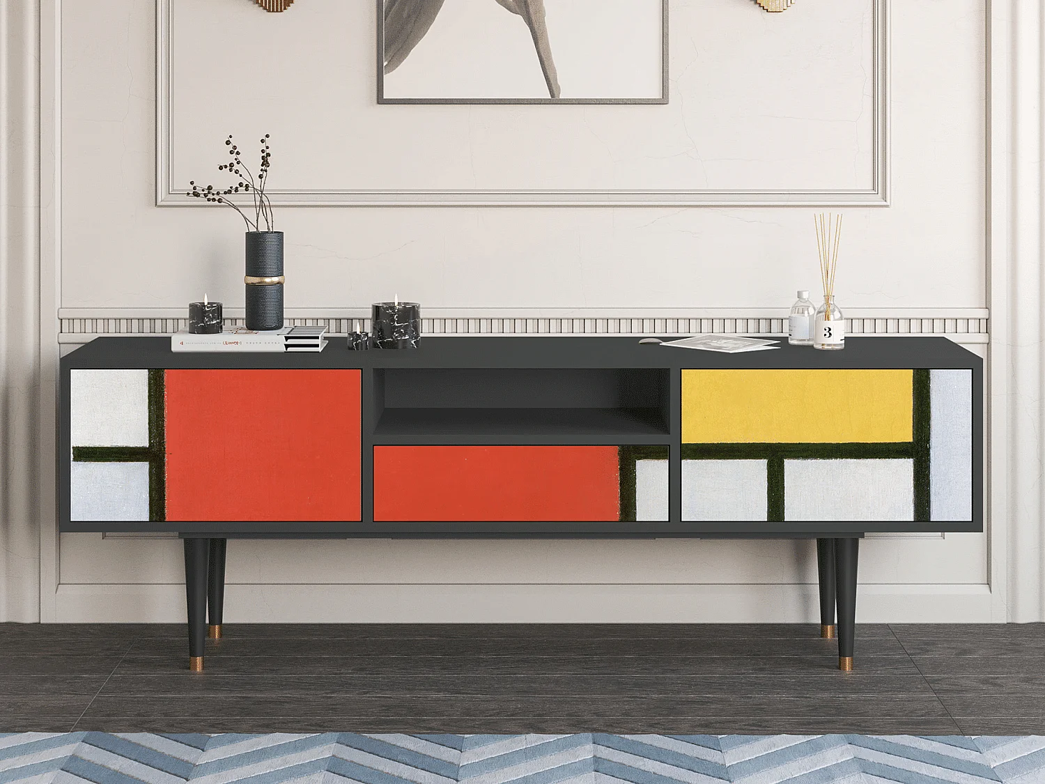 Mueble de TV - 170х59х41 cm - T6 - Composition, Antracite