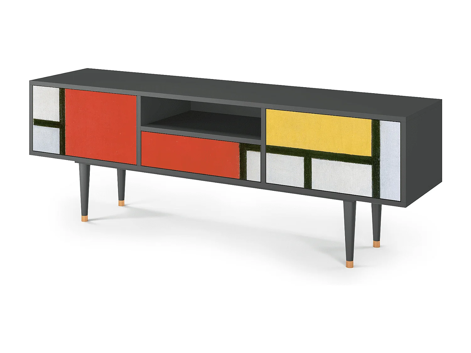 Mueble de TV - 170х59х41 cm - T6 - Composition, Antracita