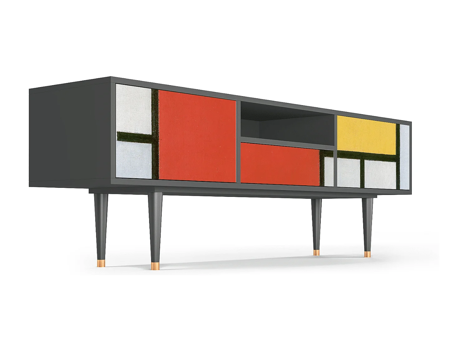 Mueble de TV - 170х59х41 cm - T6 - Composition, Antracita