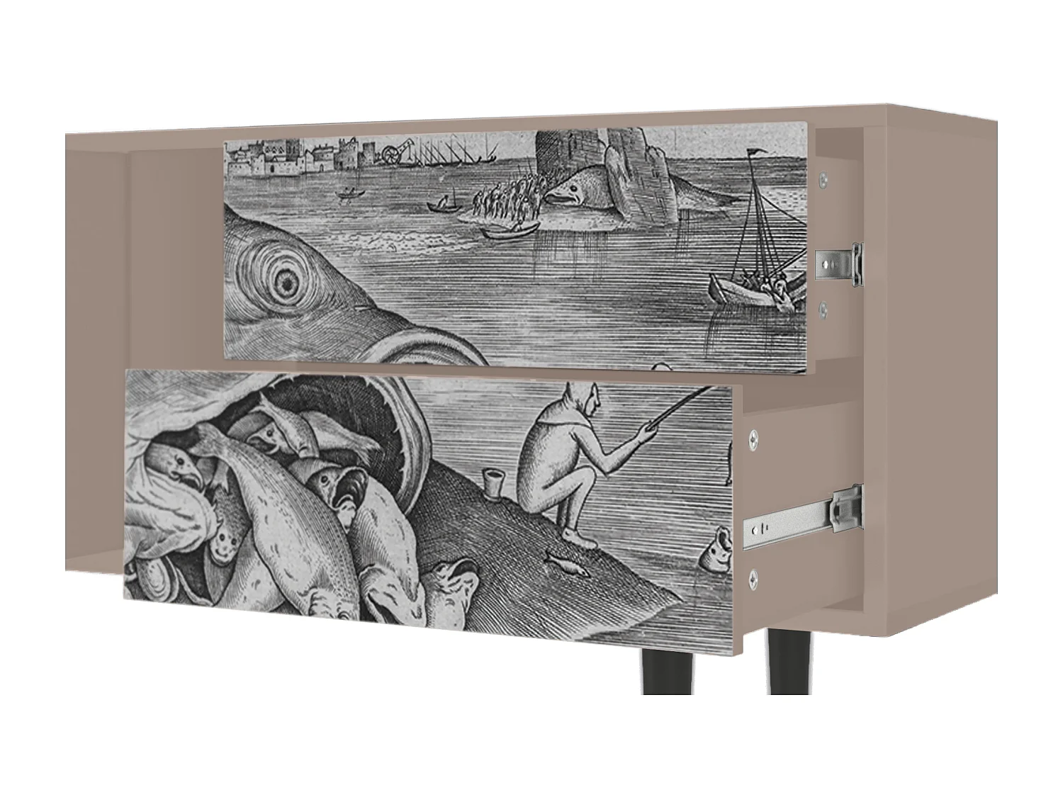 TV-meubel - 170х69х48 cm - T1 - Big Fish Eat Little, Latte