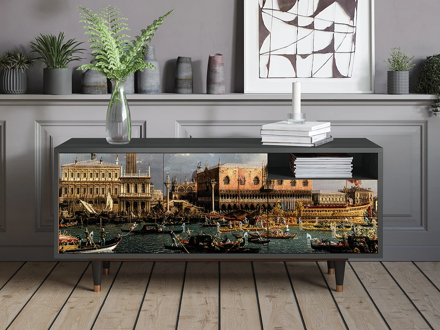 TV-meubel - 125х56х41 cm - T7 - The Bucintoro, Antraciet