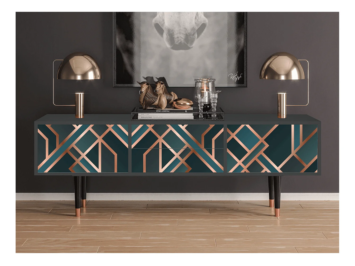 Mobile TV - 170х59х48 cm - T4 - Bronze Crossroad, Antracite