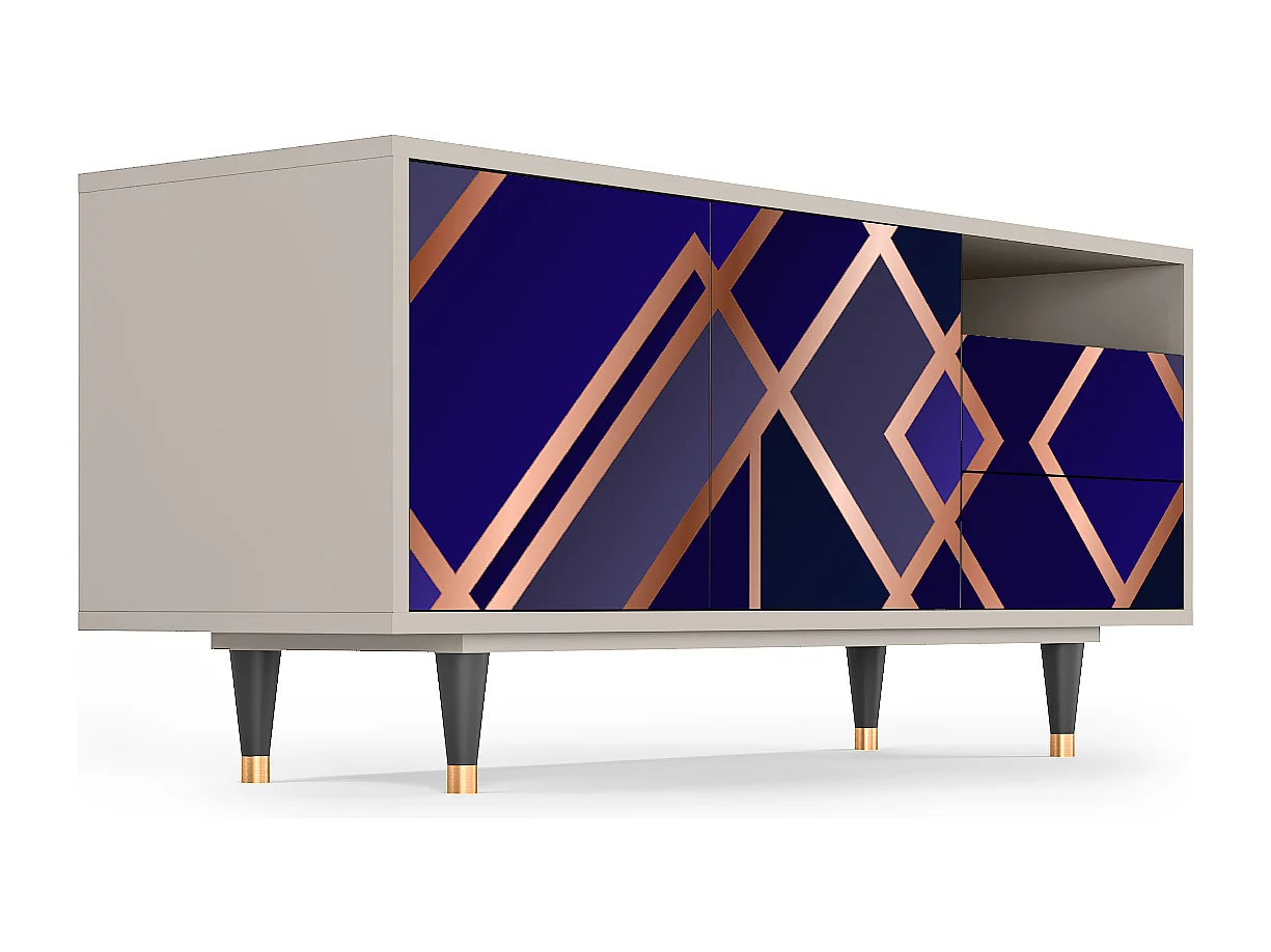 TV-Möbel - 125х56х41 cm - T7 - Aquamarine Getsby, Sand